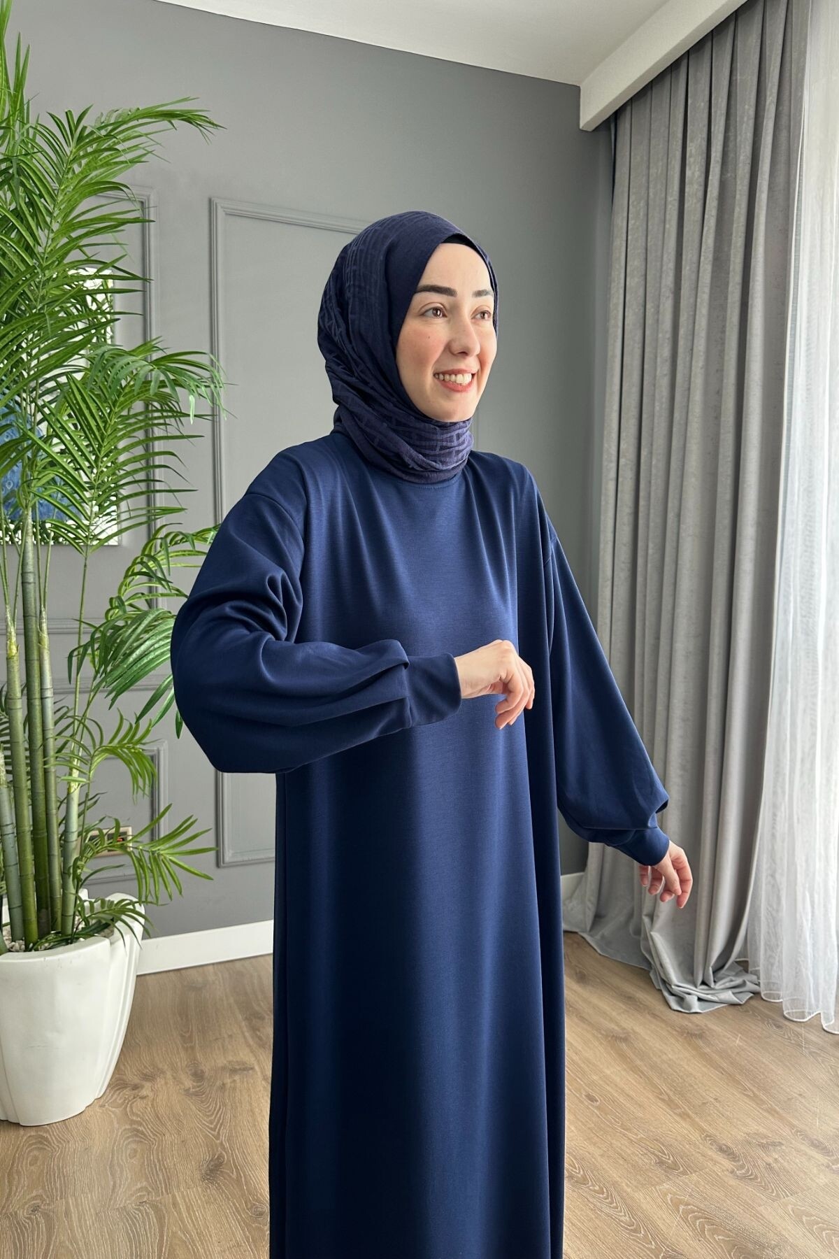 OYSHO ELBİSE 1506 LACİVERT