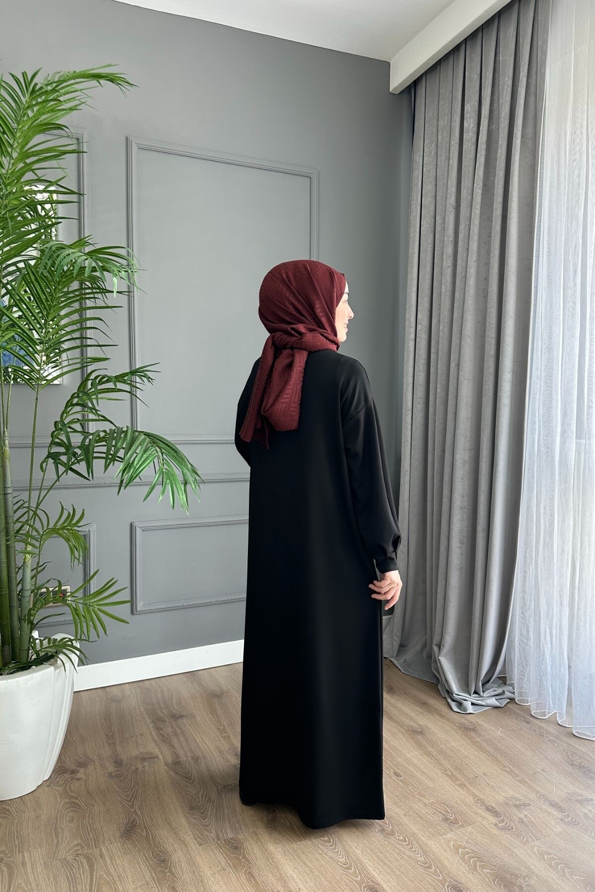 OYSHO ELBİSE 1506 SİYAH