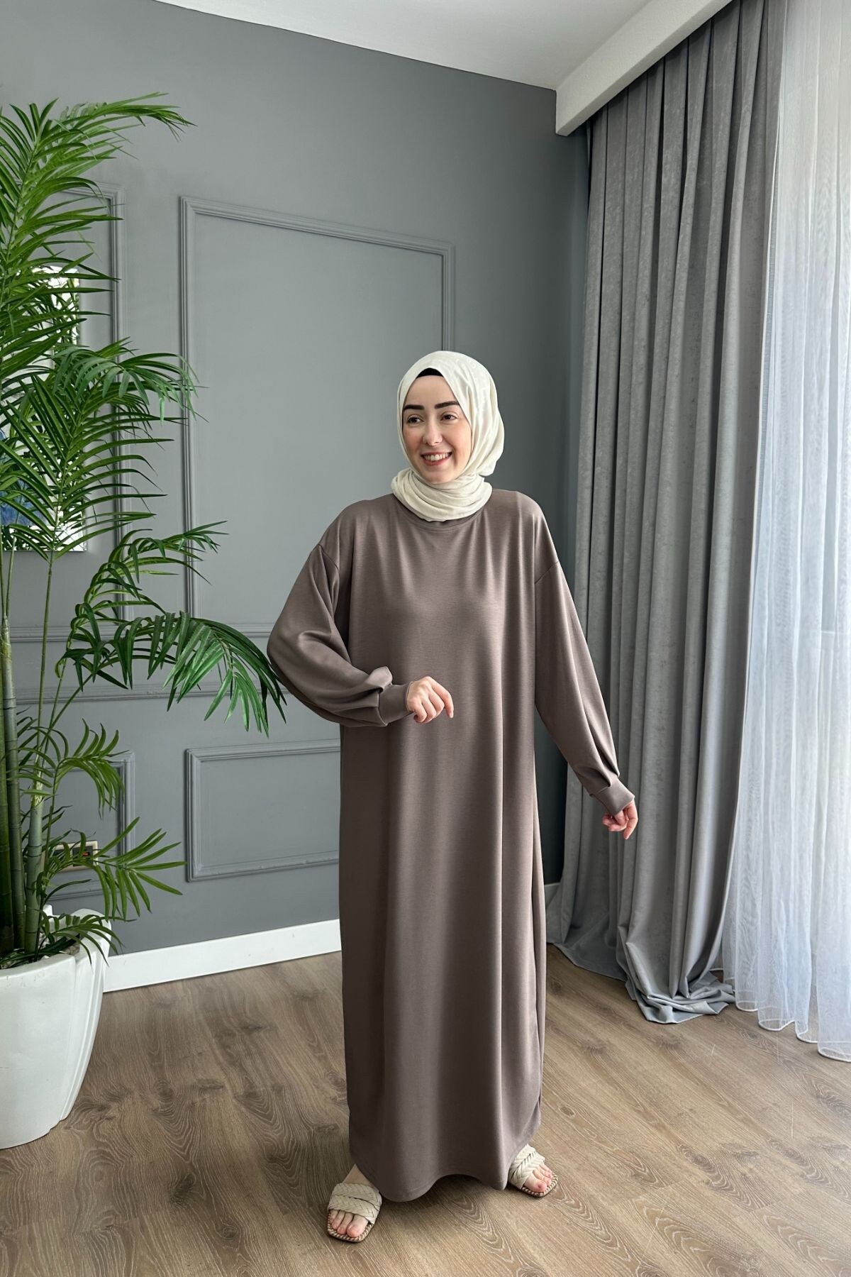 OYSHO ELBİSE 1506 VİZON