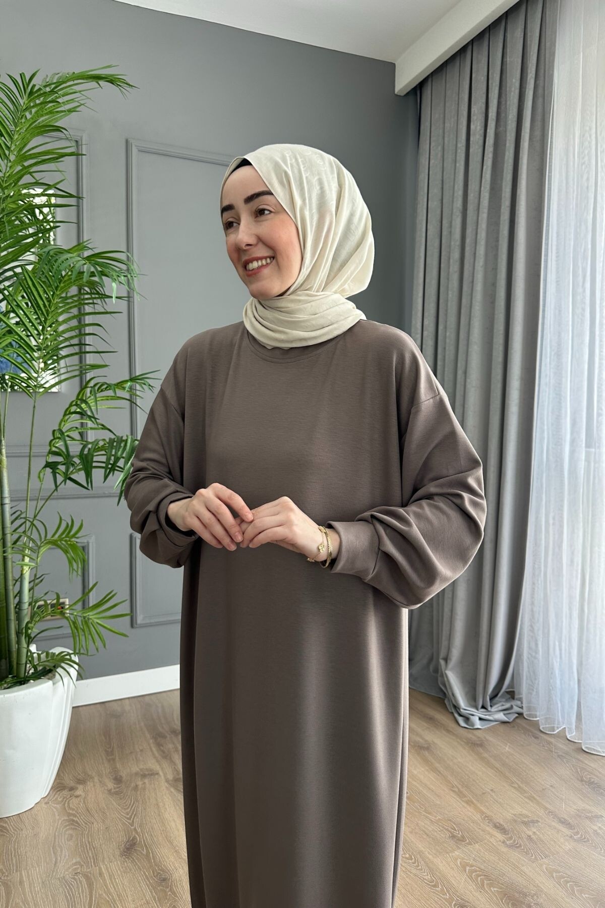 OYSHO ELBİSE 1506 VİZON