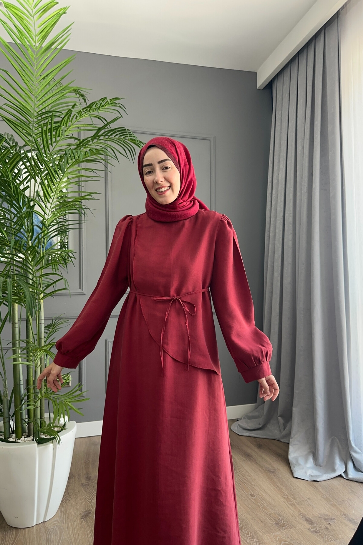 PARİS ELBİSE 2059 BORDO