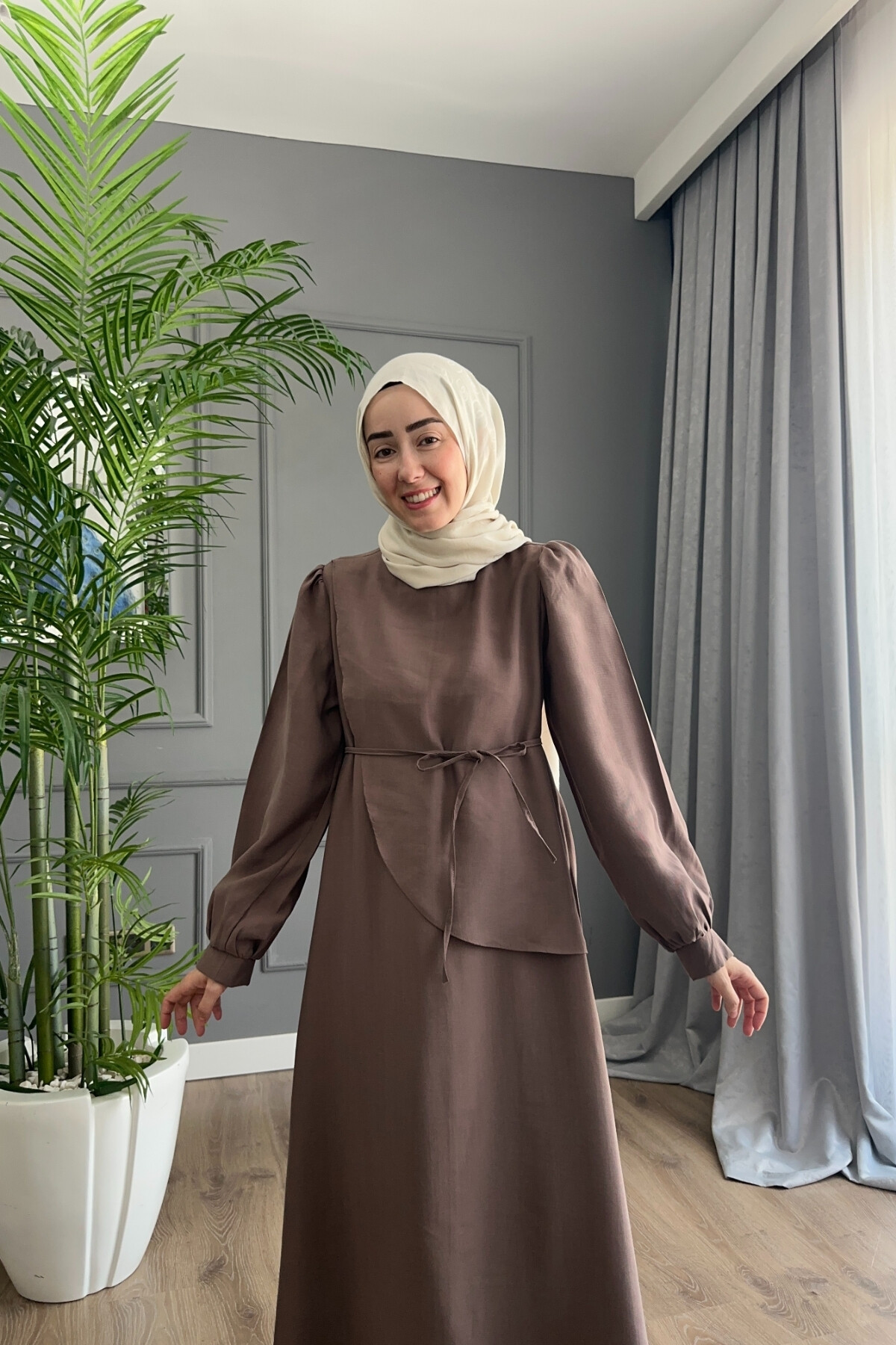 PARİS ELBİSE 2059 KAHVE