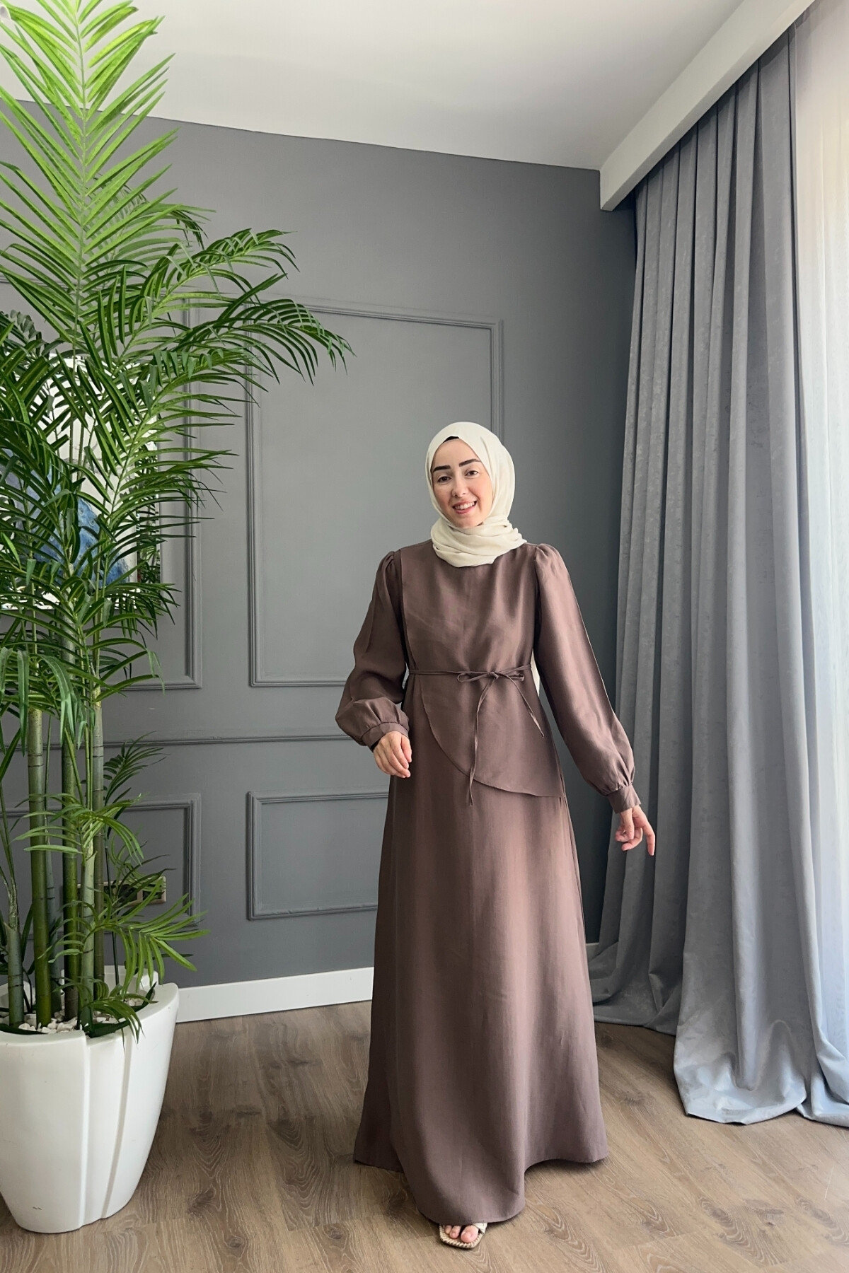 PARİS ELBİSE 2059 KAHVE