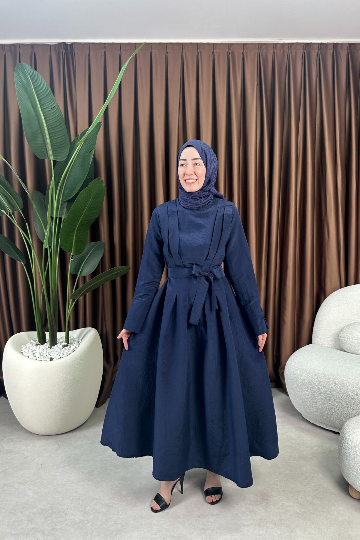 PRENSES ELBİSE 2078 LACİVERT