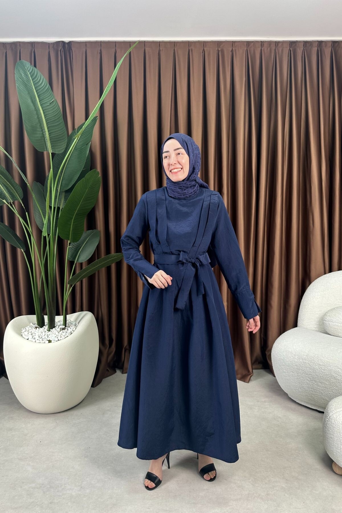 PRENSES ELBİSE 2078 LACİVERT