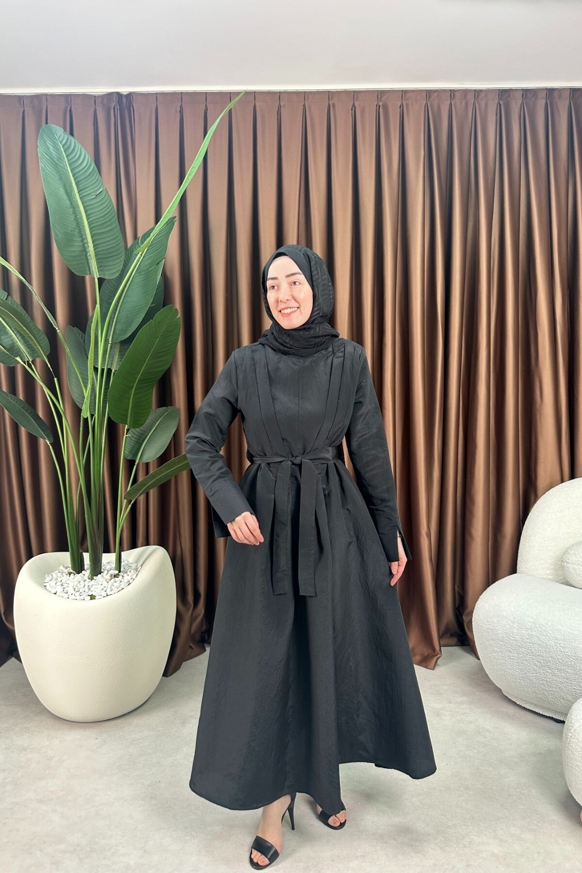 PRENSES ELBİSE 2078 SİYAH