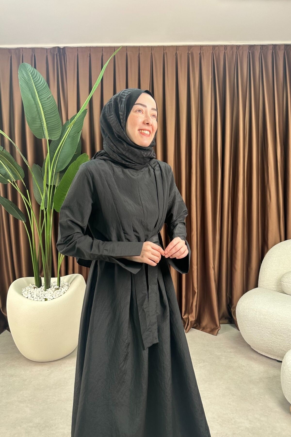 PRENSES ELBİSE 2078 SİYAH