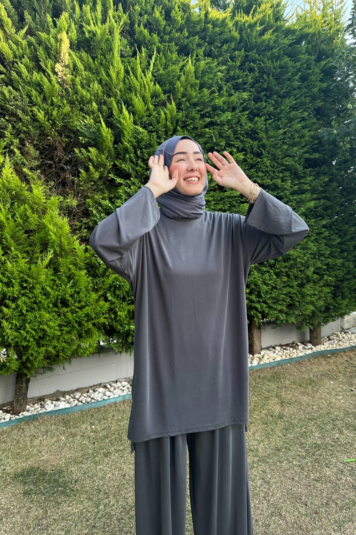 SAFİR MODEL ETEK PANTALON OYSHO TAKIM ANTRASİT