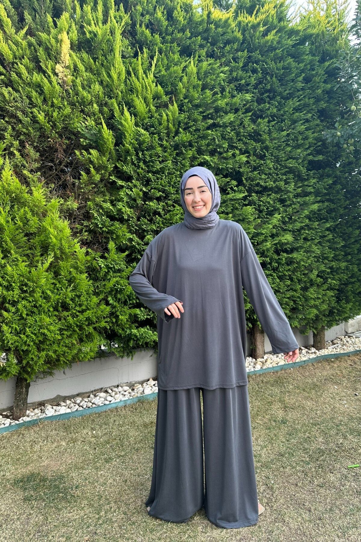 SAFİR MODEL ETEK PANTALON OYSHO TAKIM ANTRASİT