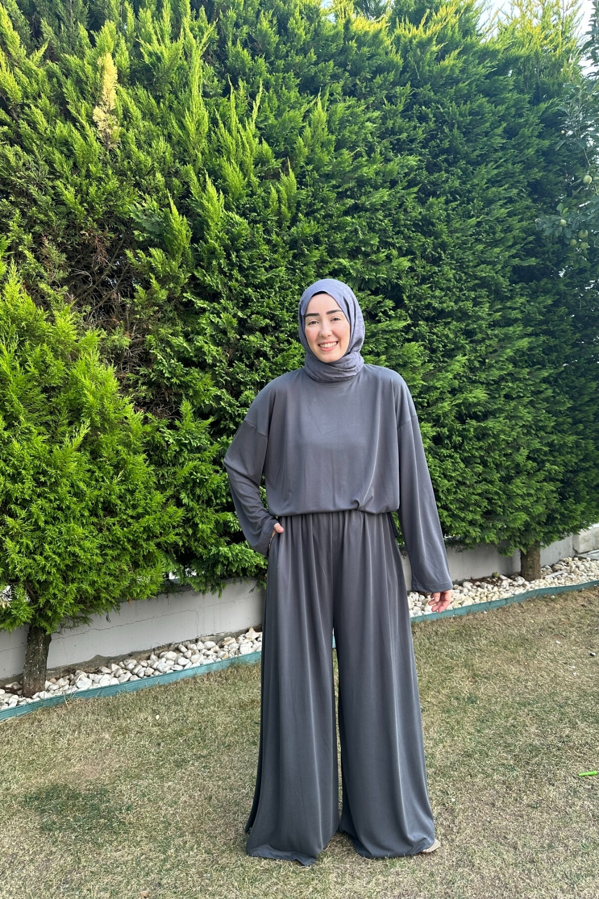 SAFİR MODEL ETEK PANTALON OYSHO TAKIM ANTRASİT