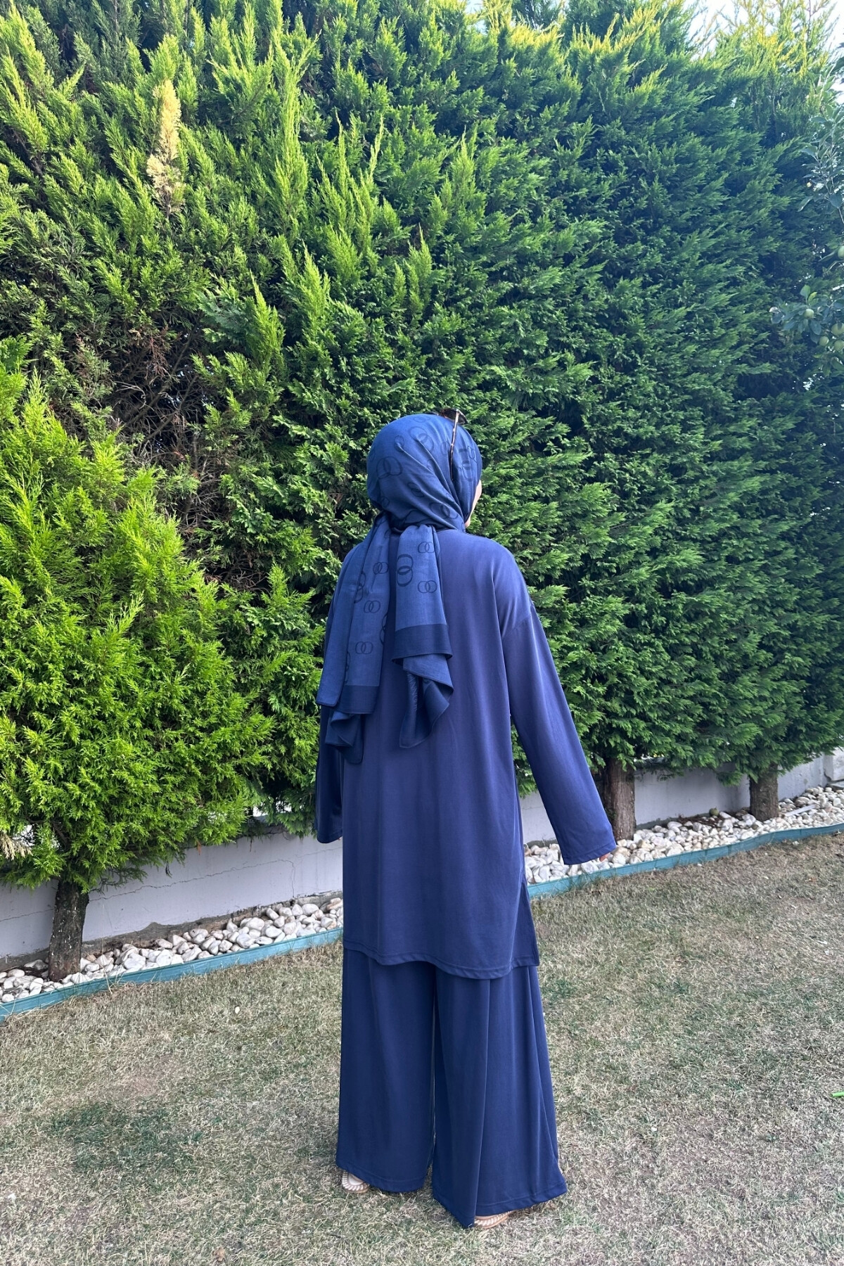 SAFİR MODEL ETEK PANTALON OYSHO TAKIM LACİVERT