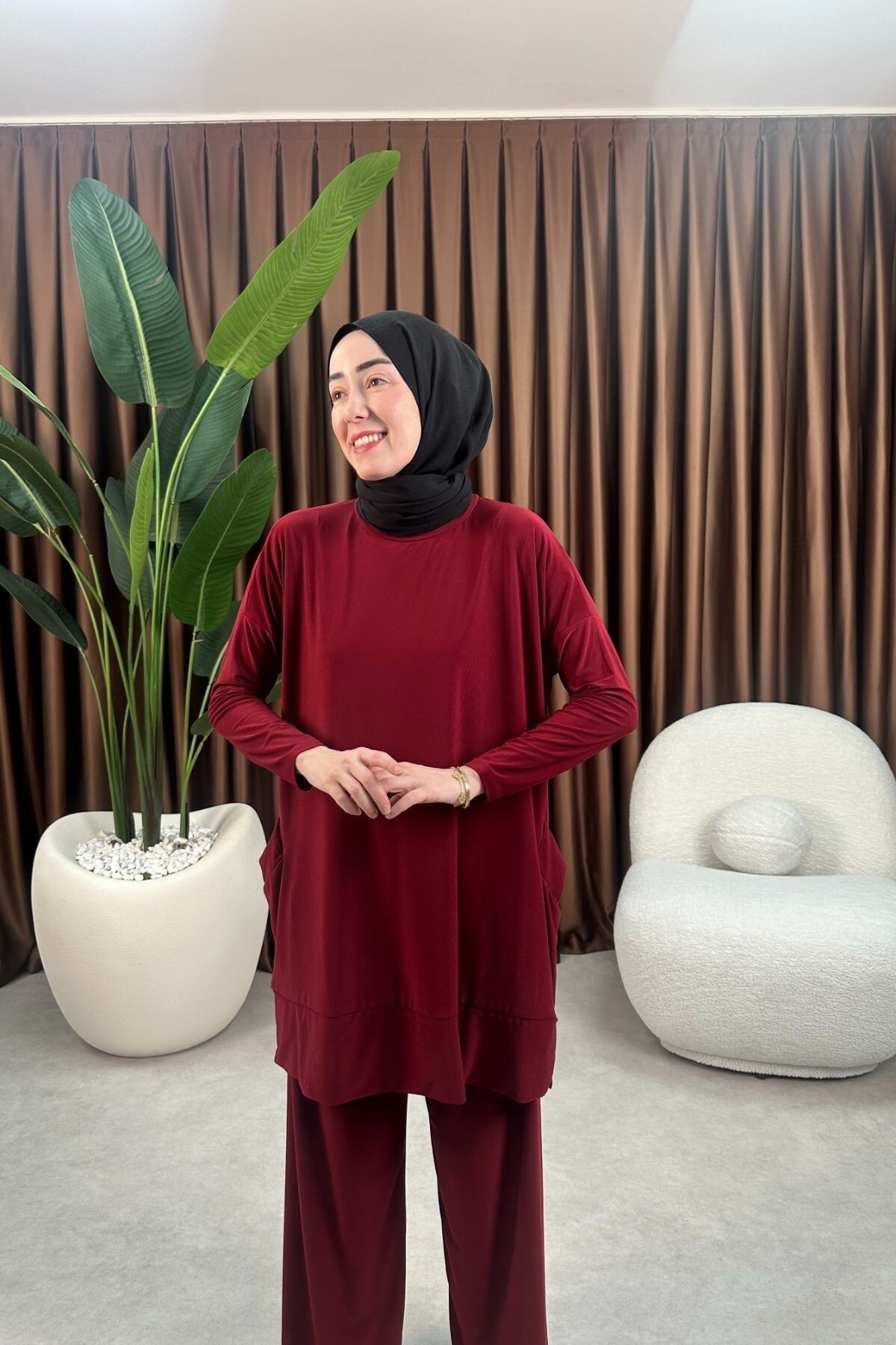 SANDY CEPLİ TAKIM 5015 BORDO