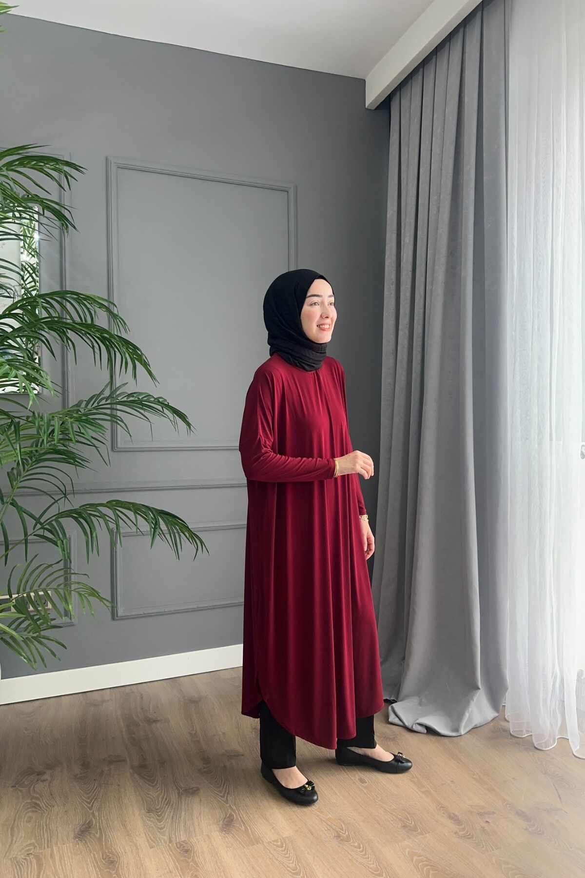 SANDY ŞALVAR TUNİK 1735 BORDO