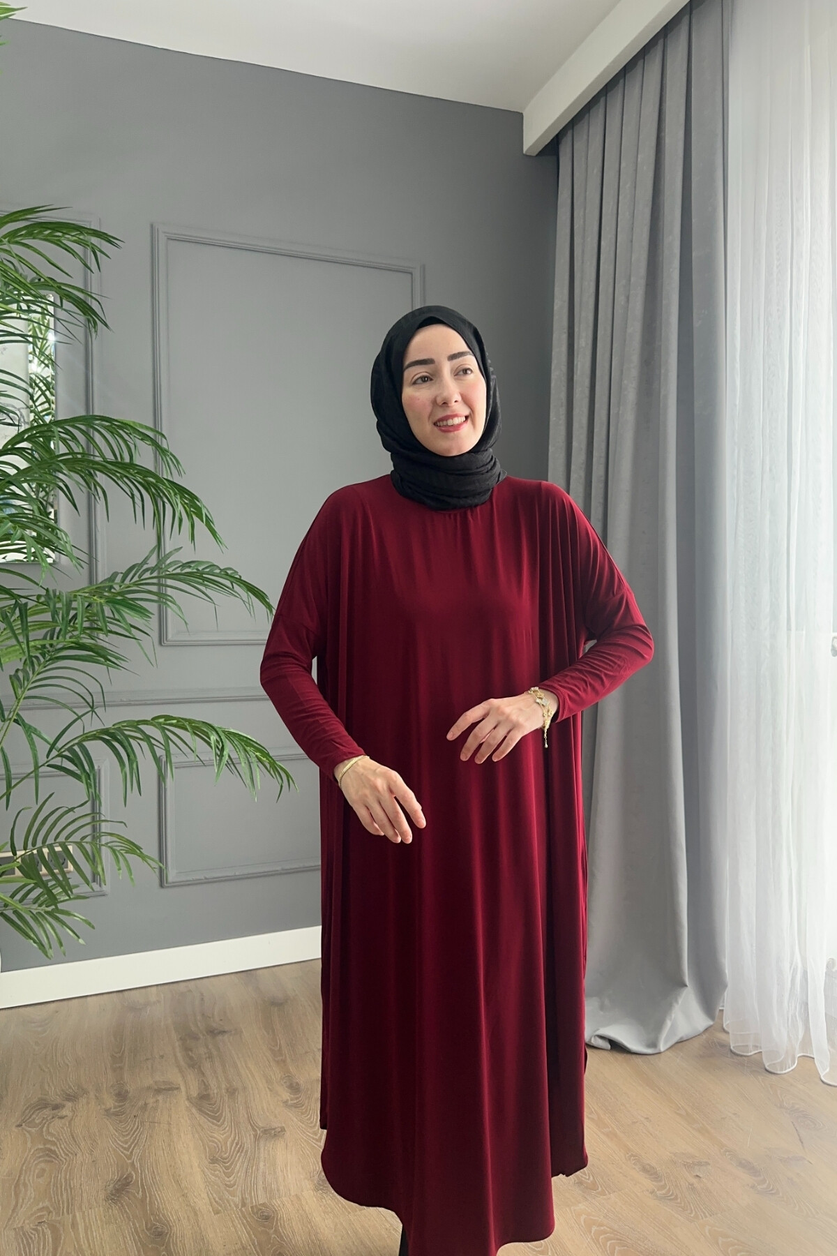 SANDY ŞALVAR TUNİK 1735 BORDO