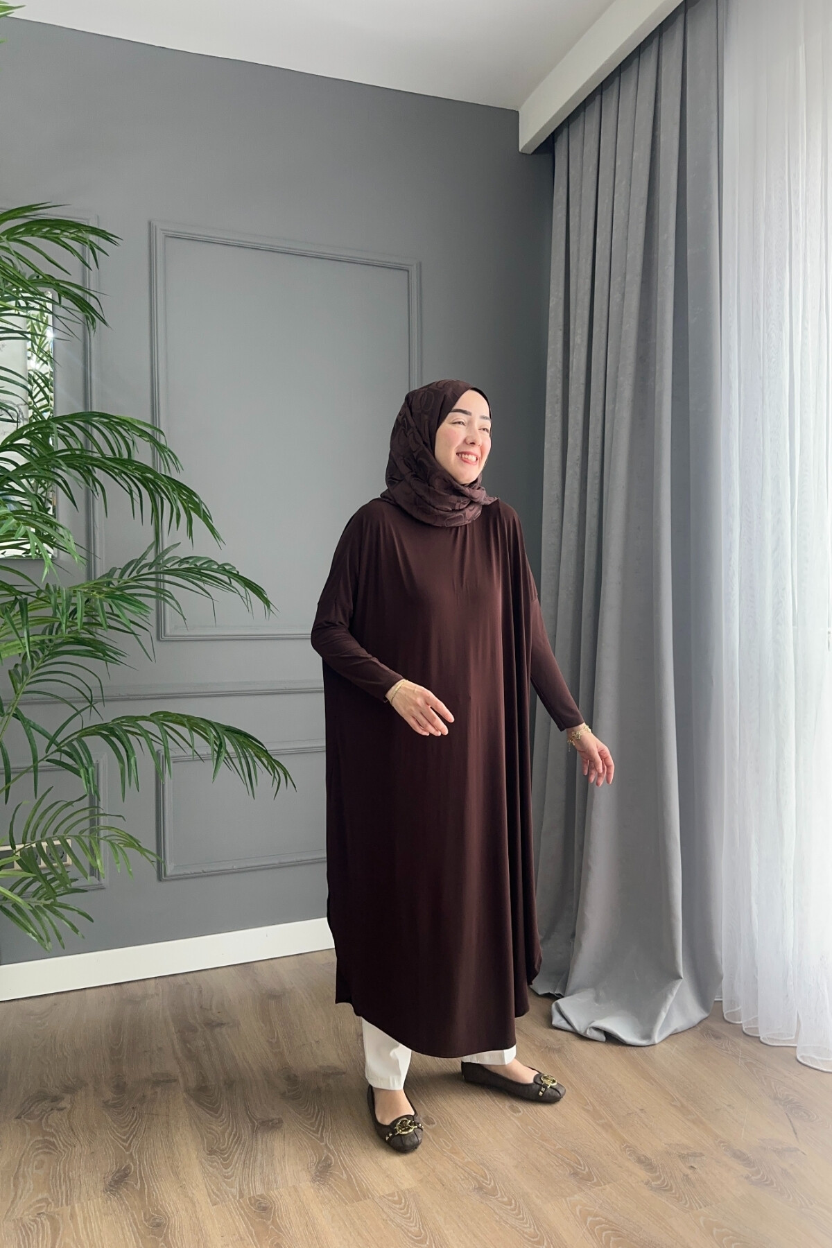 SANDY ŞALVAR TUNİK 1735 KAHVE