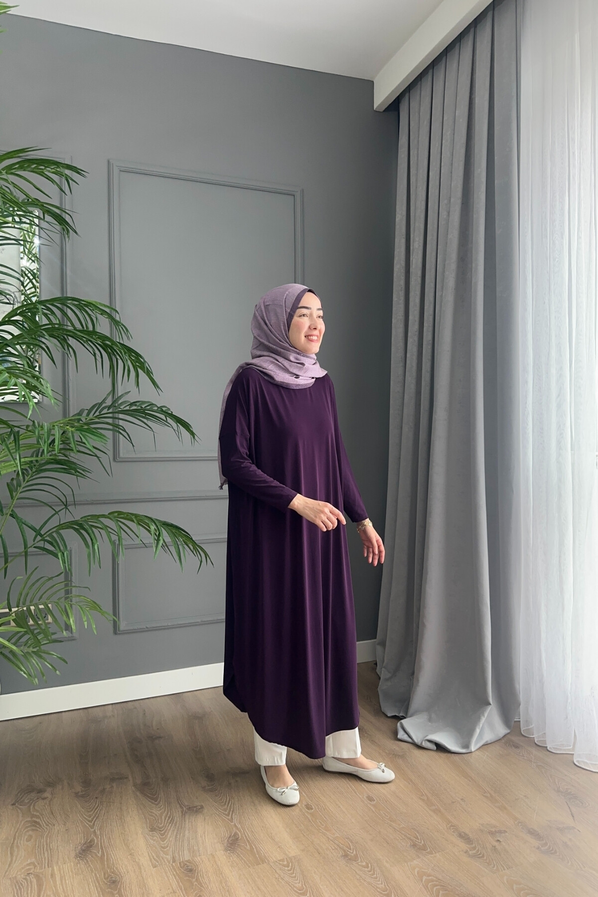 SANDY ŞALVAR TUNİK 1735 MÜRDÜM