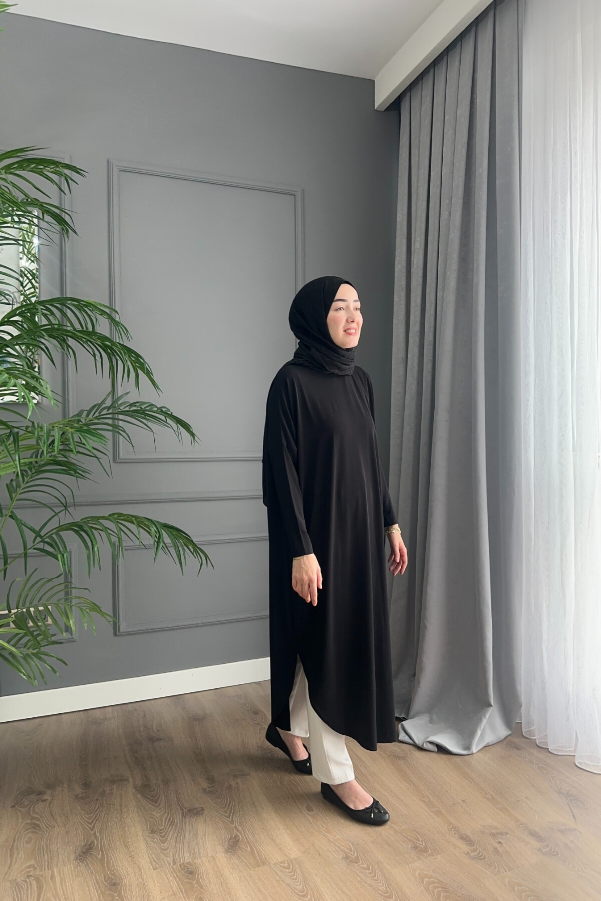 SANDY ŞALVAR TUNİK 1735 SİYAH