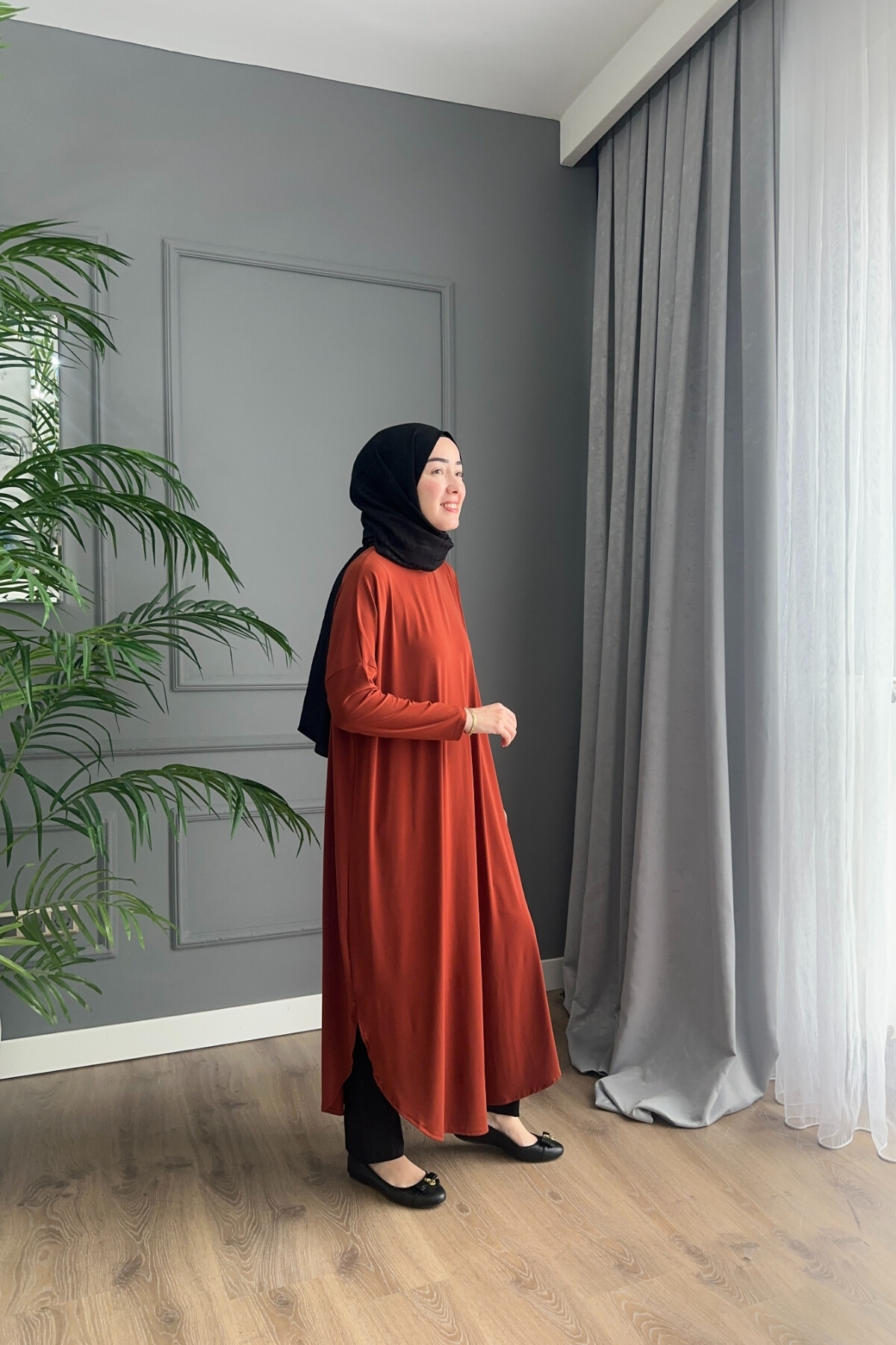 SANDY ŞALVAR TUNİK 1735 TURUNCU