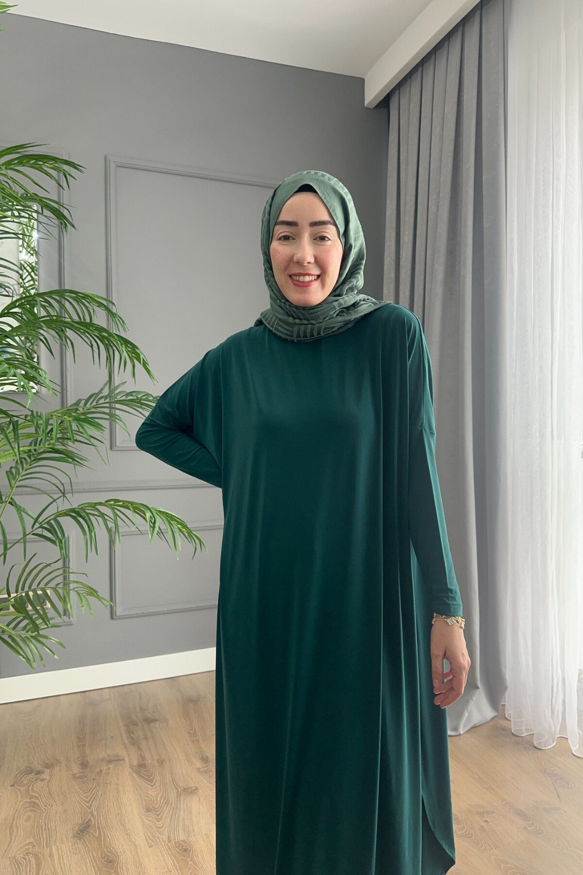 SANDY ŞALVAR TUNİK 1735 ZÜMRÜT