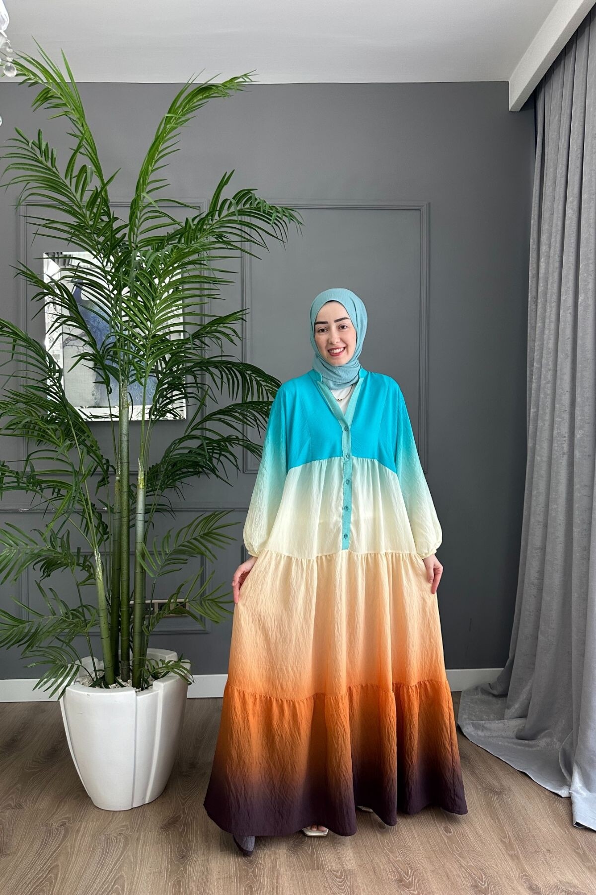 SANSA MODEL MANGO KUMAŞ  ELBİSE MAVİ