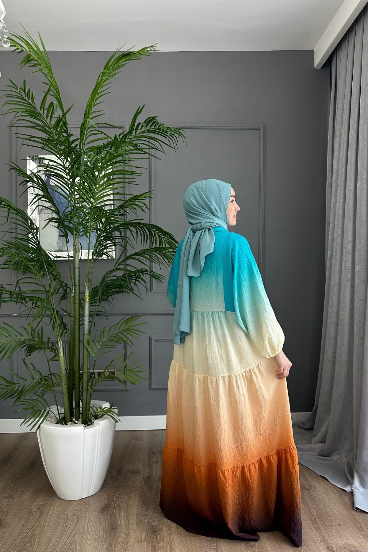 SANSA MODEL MANGO KUMAŞ  ELBİSE MAVİ