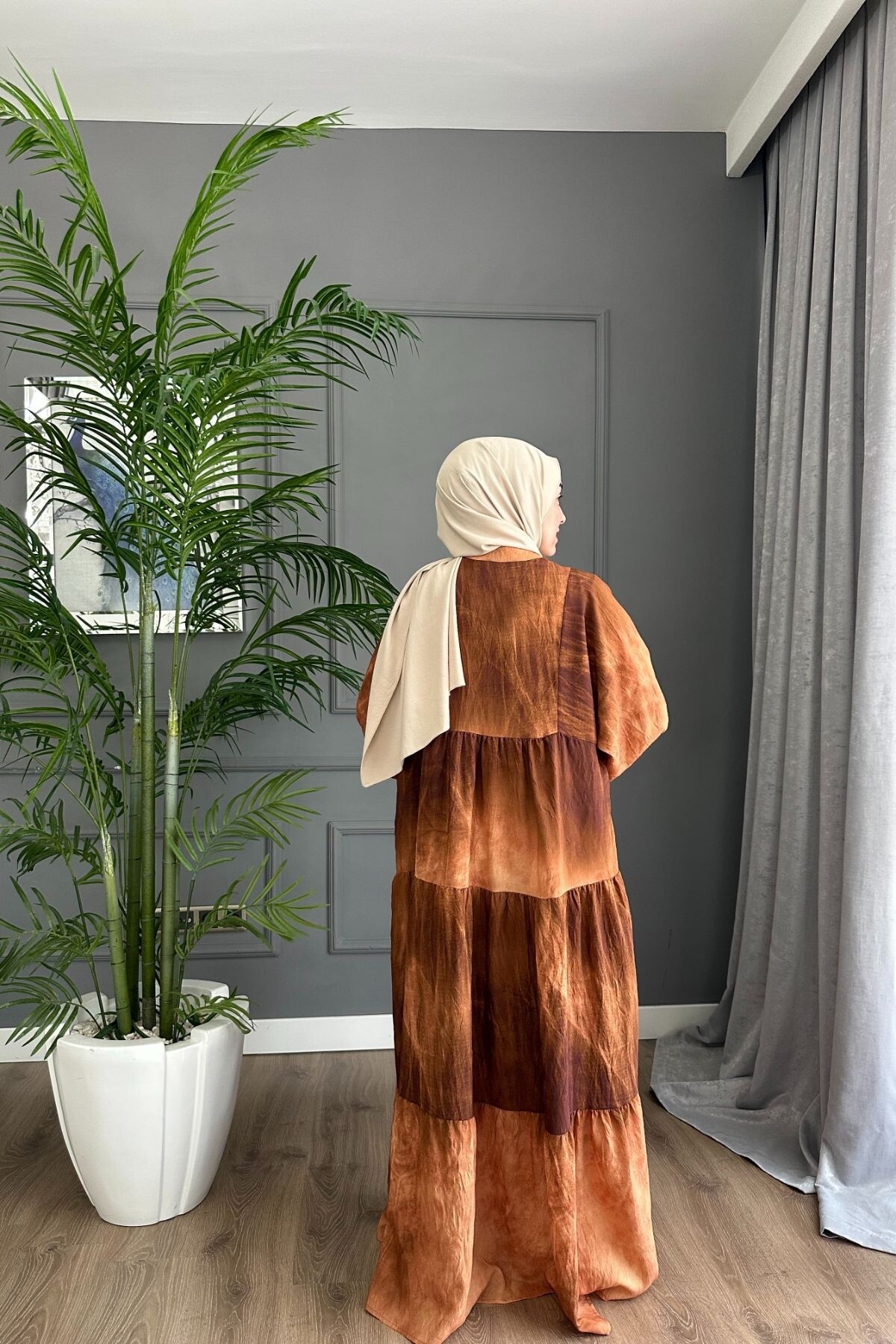 SANSA MODEL MANGO KUMAŞ  ELBİSE TURUNCU