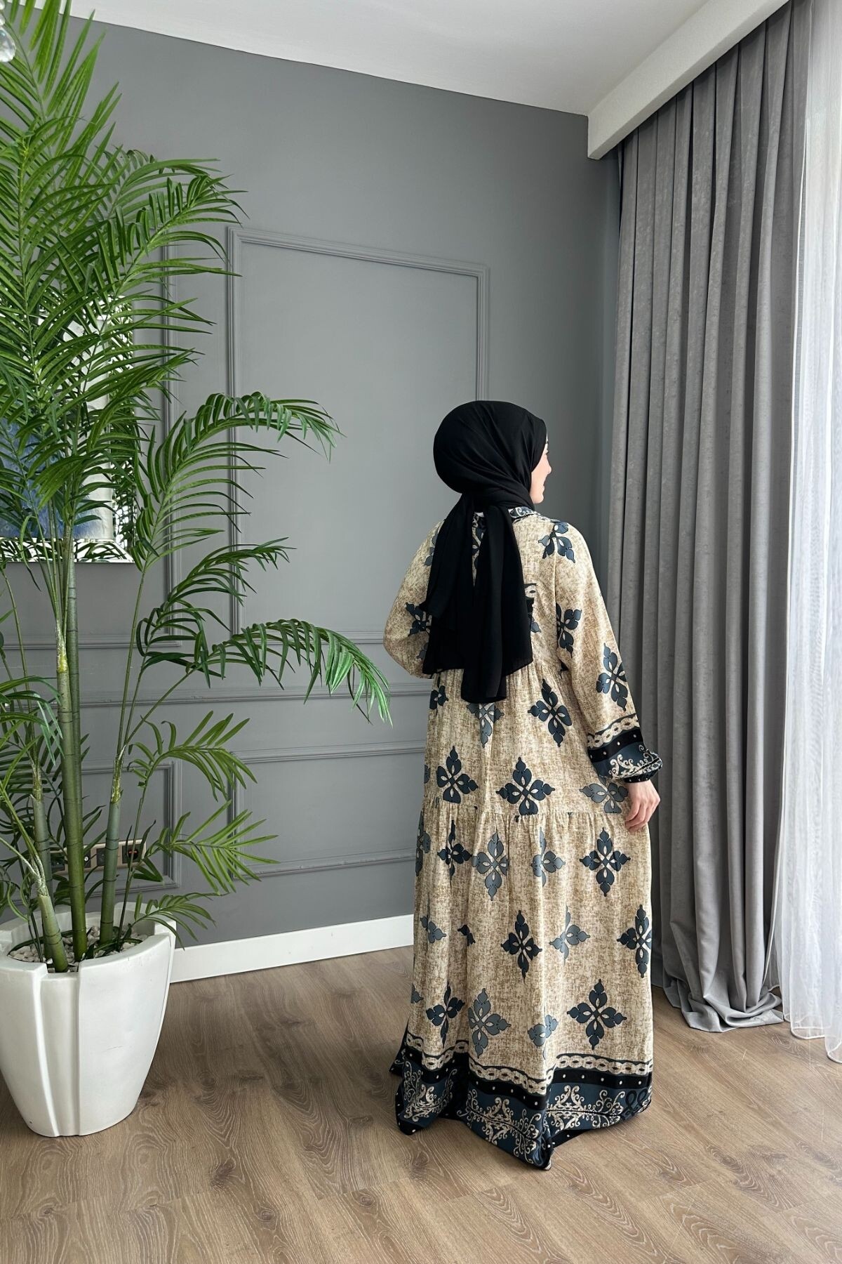 STELLA MODEL VİSCON ELBİSE ANTRASİT