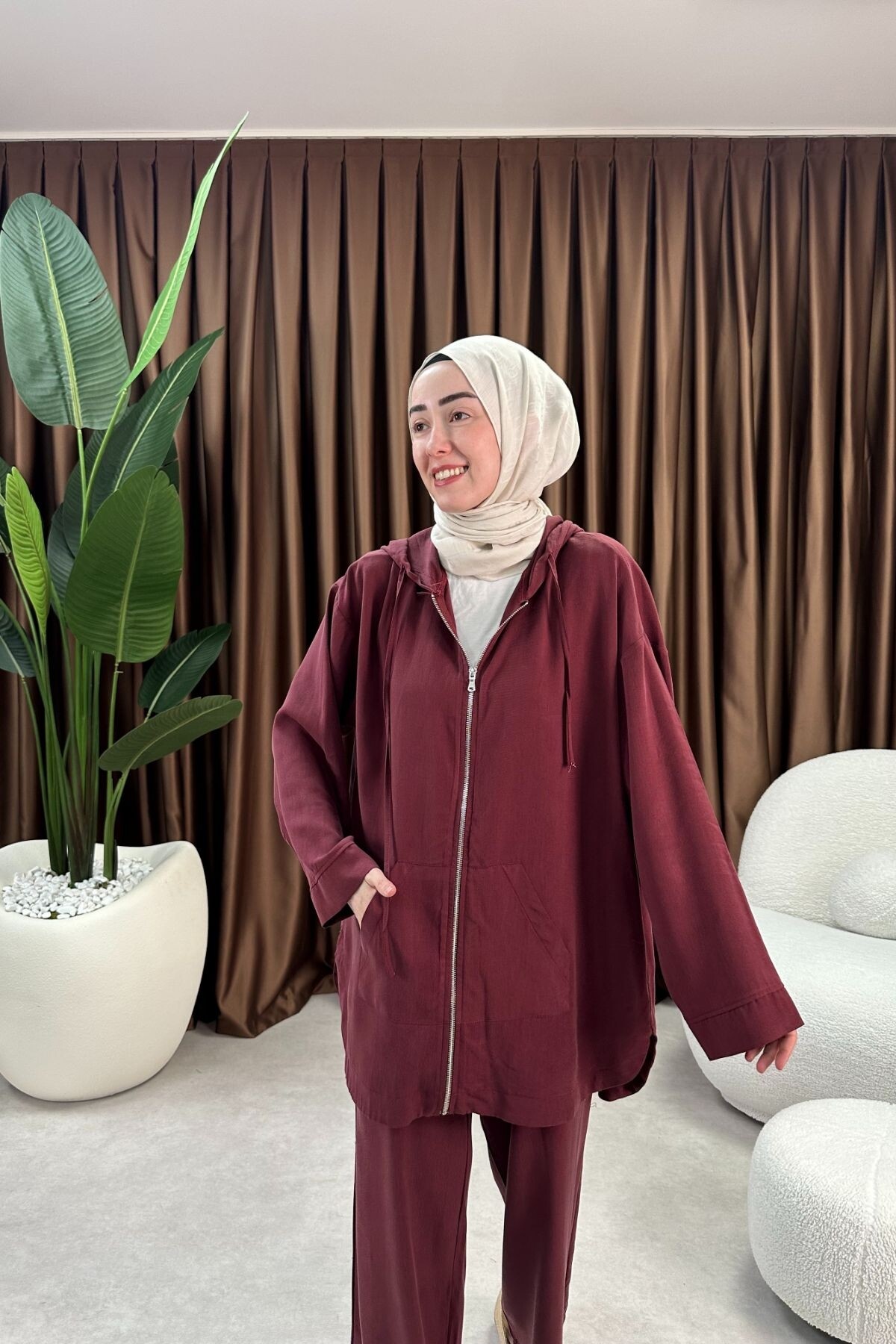 TENSEL KUMAŞ EFİL TAKIM 2074 BORDO   