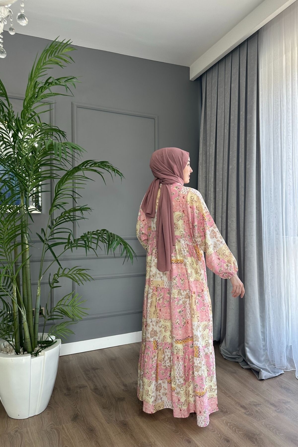 TWİST MODEL MANGO KUMAŞ ELBİSE PUDRA