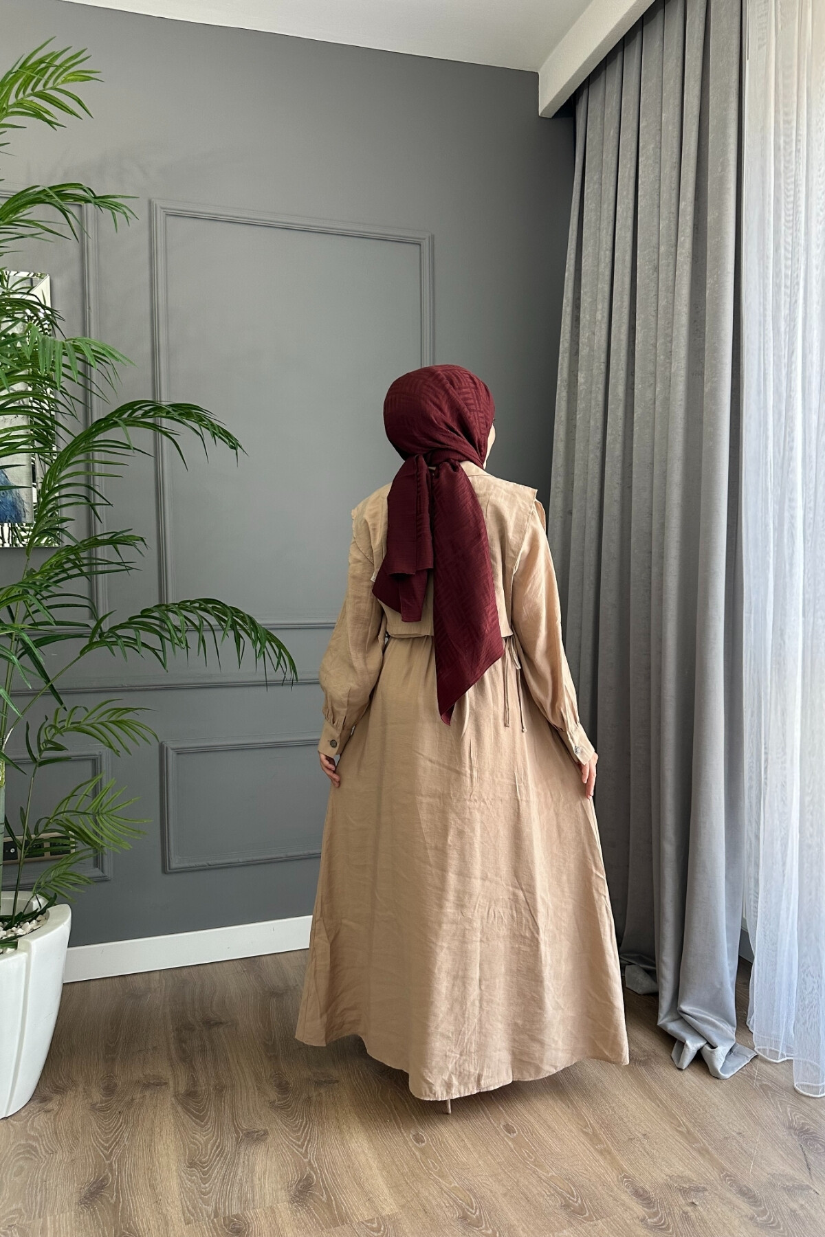 YELEK DETAYLI MODAL ELBİSE 1503 TAŞ