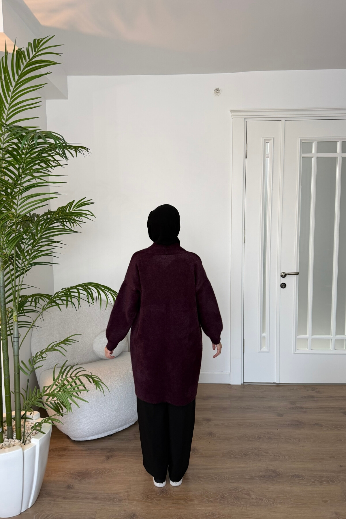 Angora Kısa Hırka Bordo