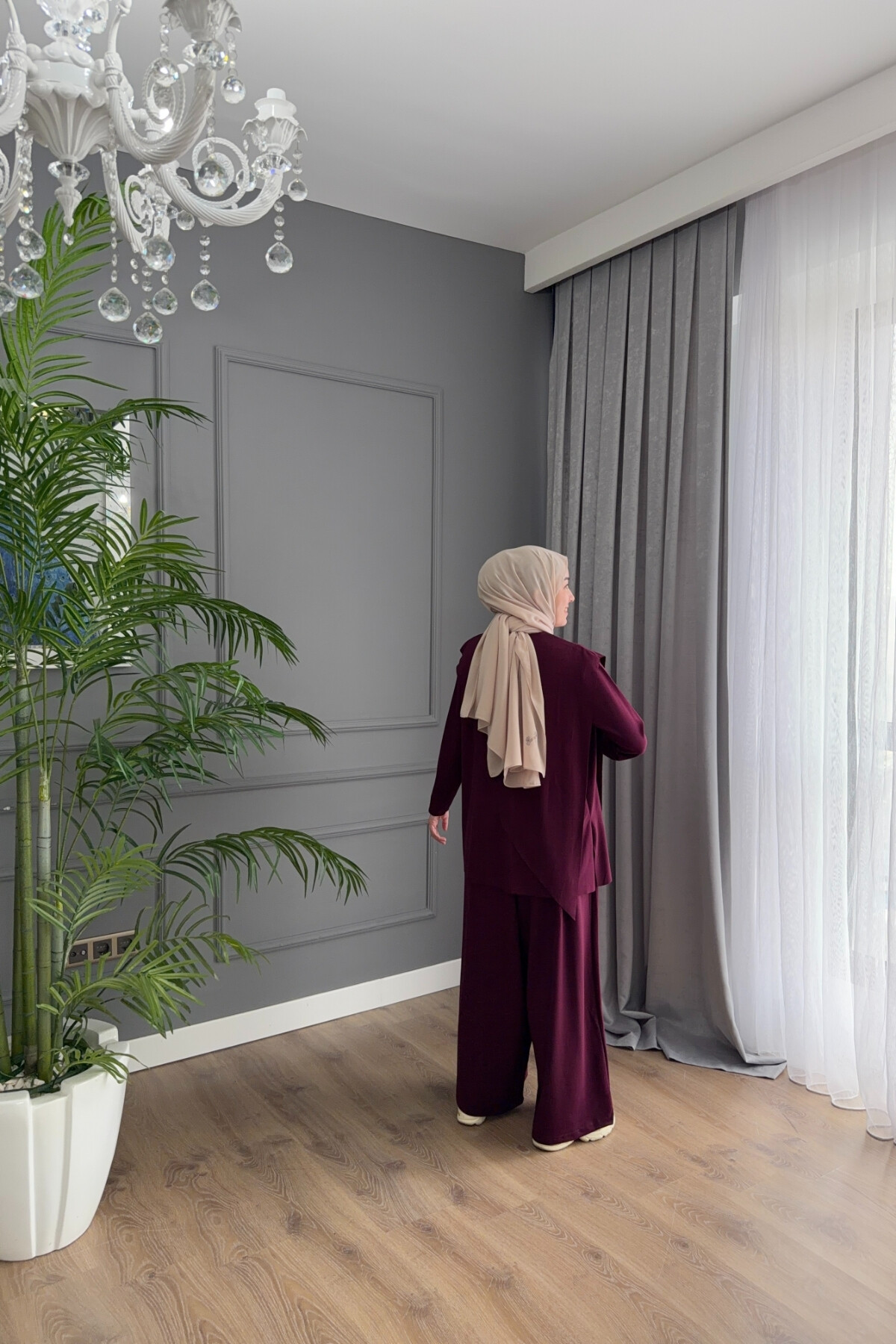 ASİMETRİK MODEL OYSHO TAKIM 4405 BORDO