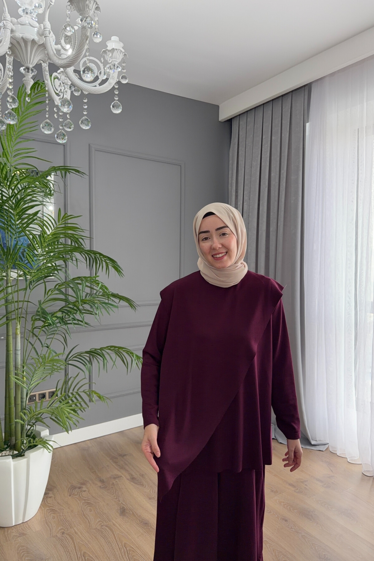 ASİMETRİK MODEL OYSHO TAKIM 4405 BORDO