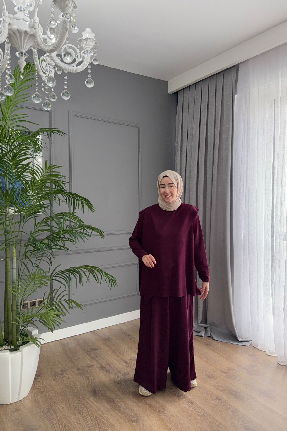 ASİMETRİK MODEL OYSHO TAKIM 4405 BORDO