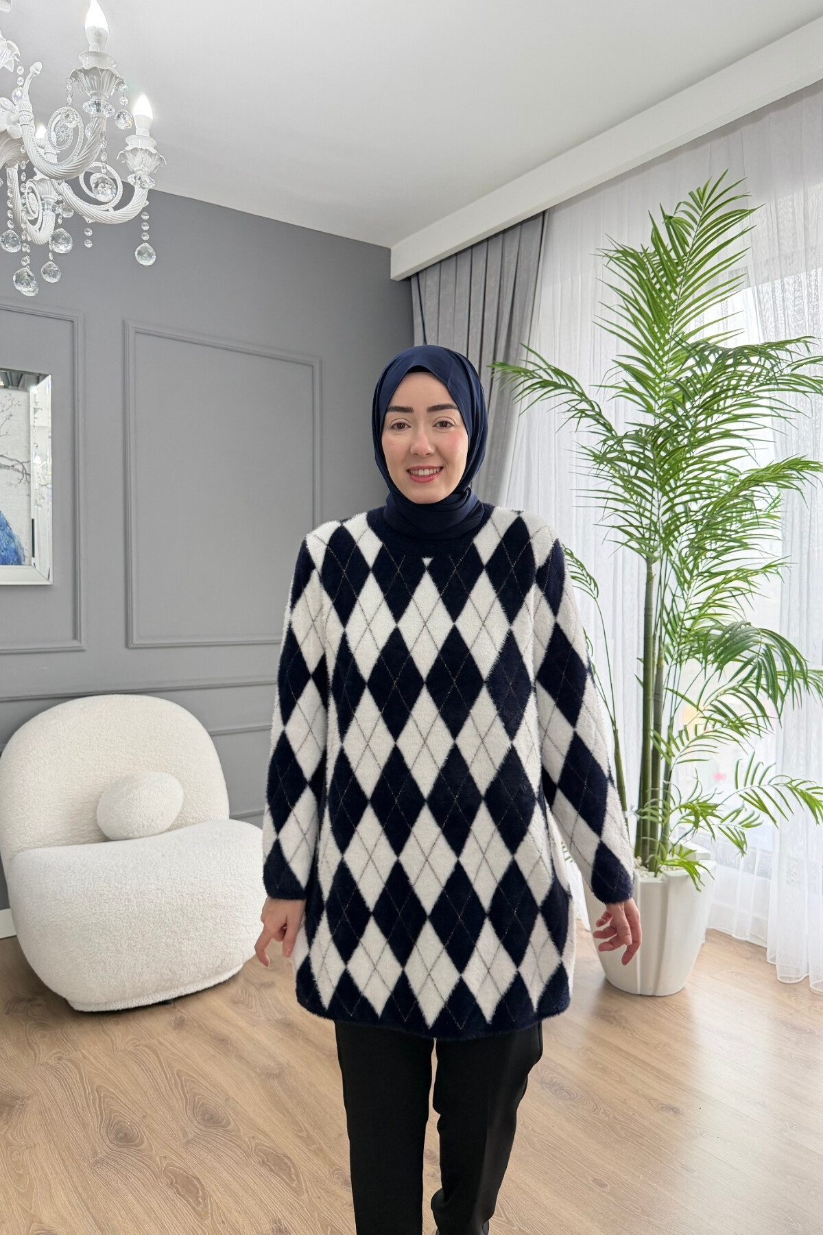 BAKLAVA MODEL ANGORA KAZAK 5043 LACİVERT