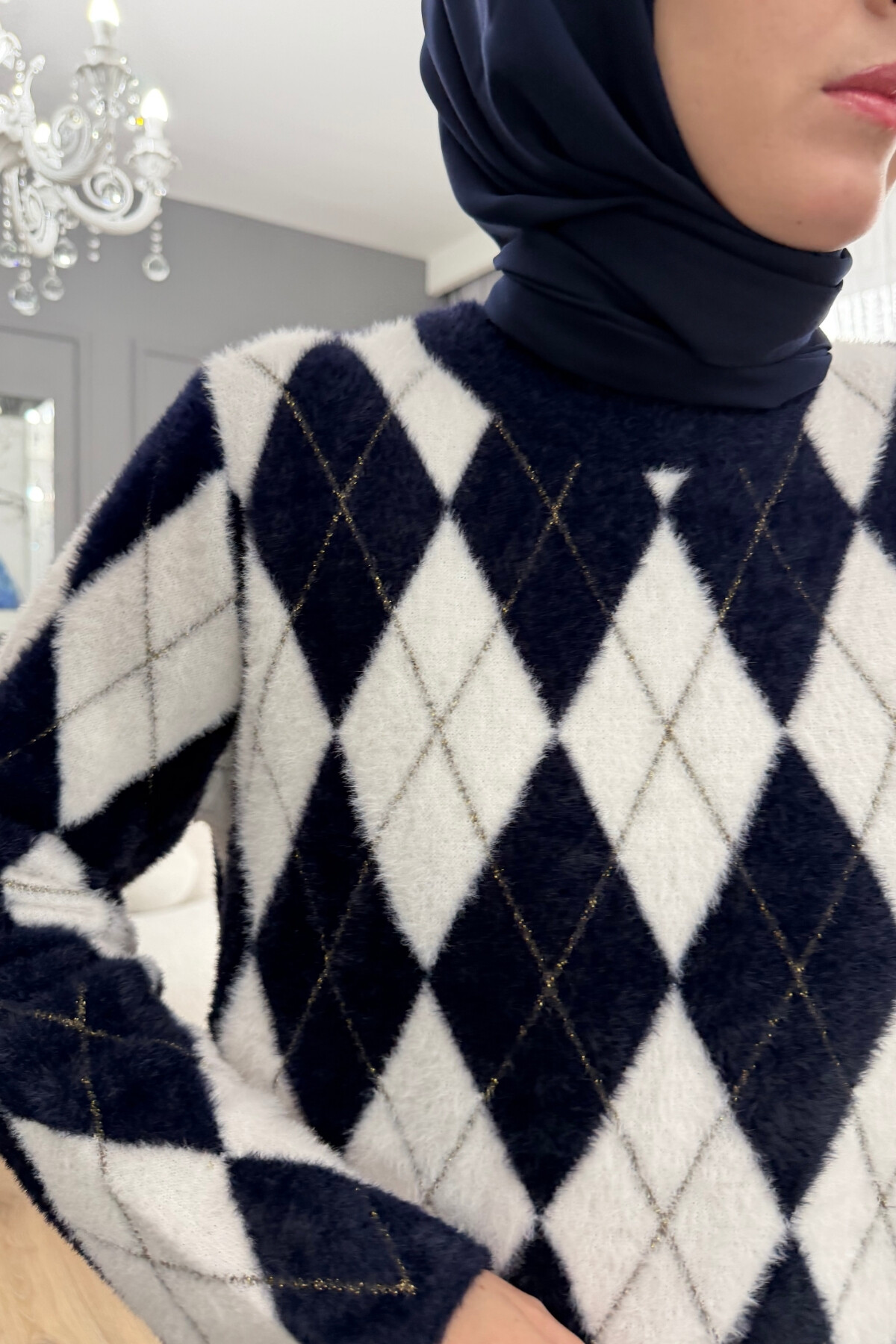 BAKLAVA MODEL ANGORA KAZAK 5043 LACİVERT