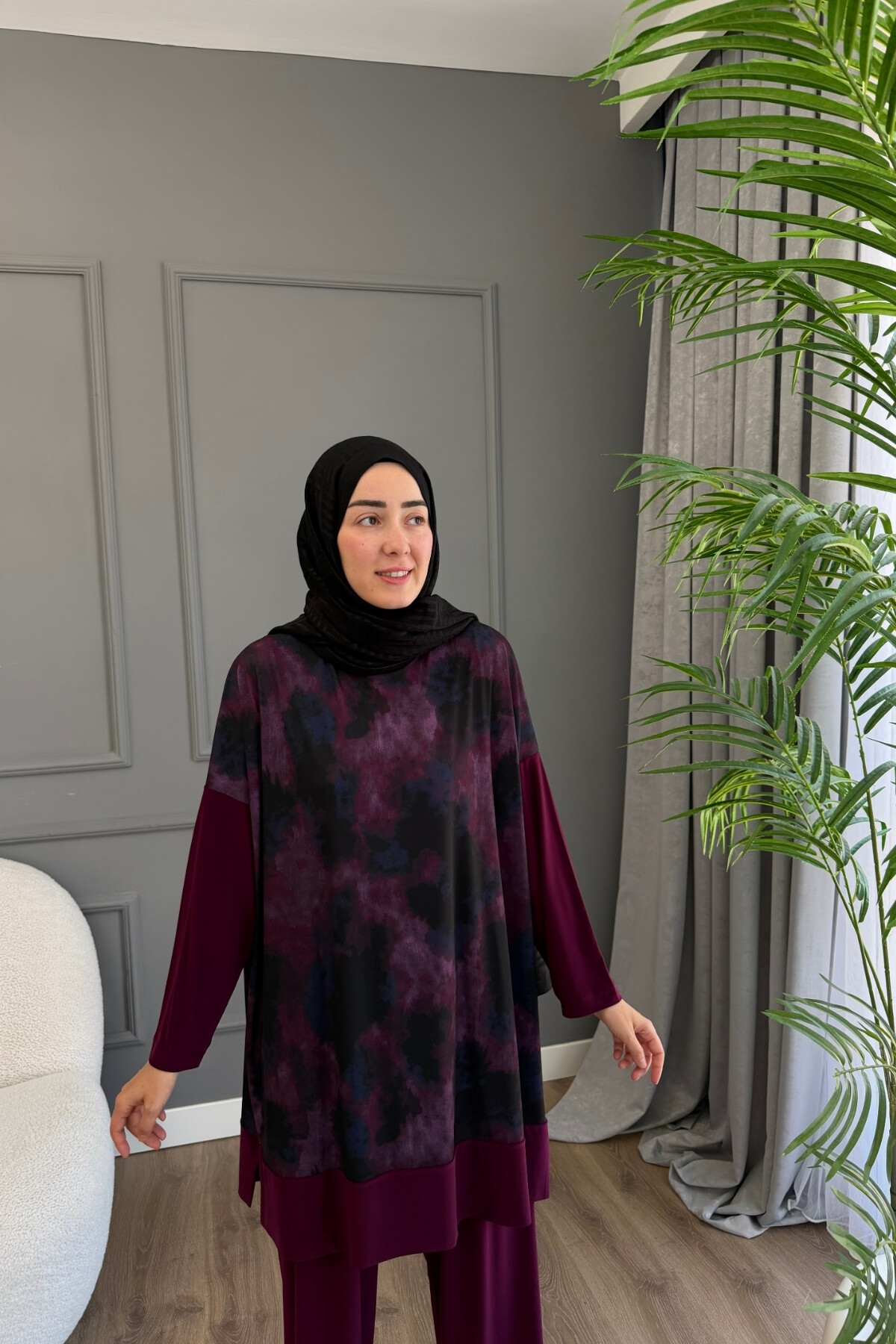 BATİK DESEN SANDY PANTOLON TAKIM 4004 MÜRDÜM