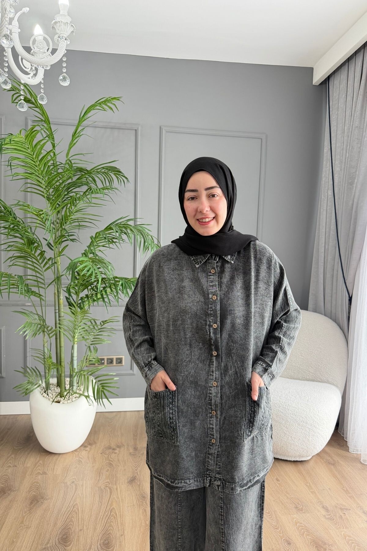 CEBİ DANTELLİ PREMİUM TENSEL  TAKIM 7521 SİYAH