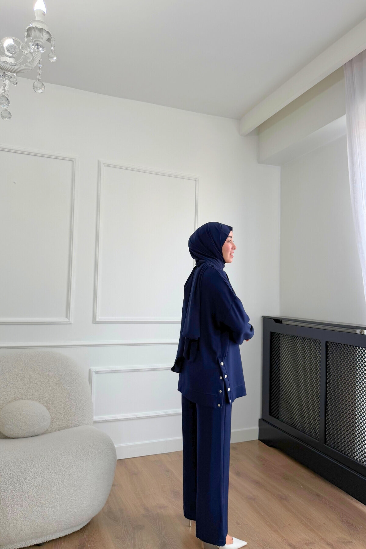Çıtlı Oysho Kumaş İkili Takım 2004 LACİVERT