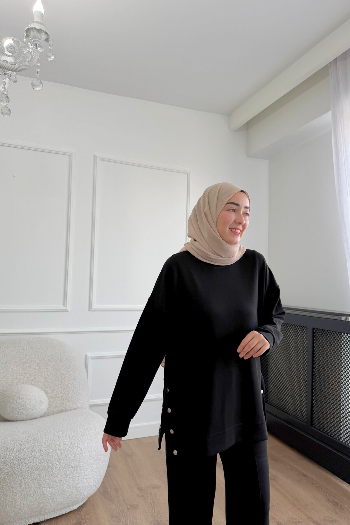 Çıtlı Oysho Kumaş İkili Takım 2004 SİYAH