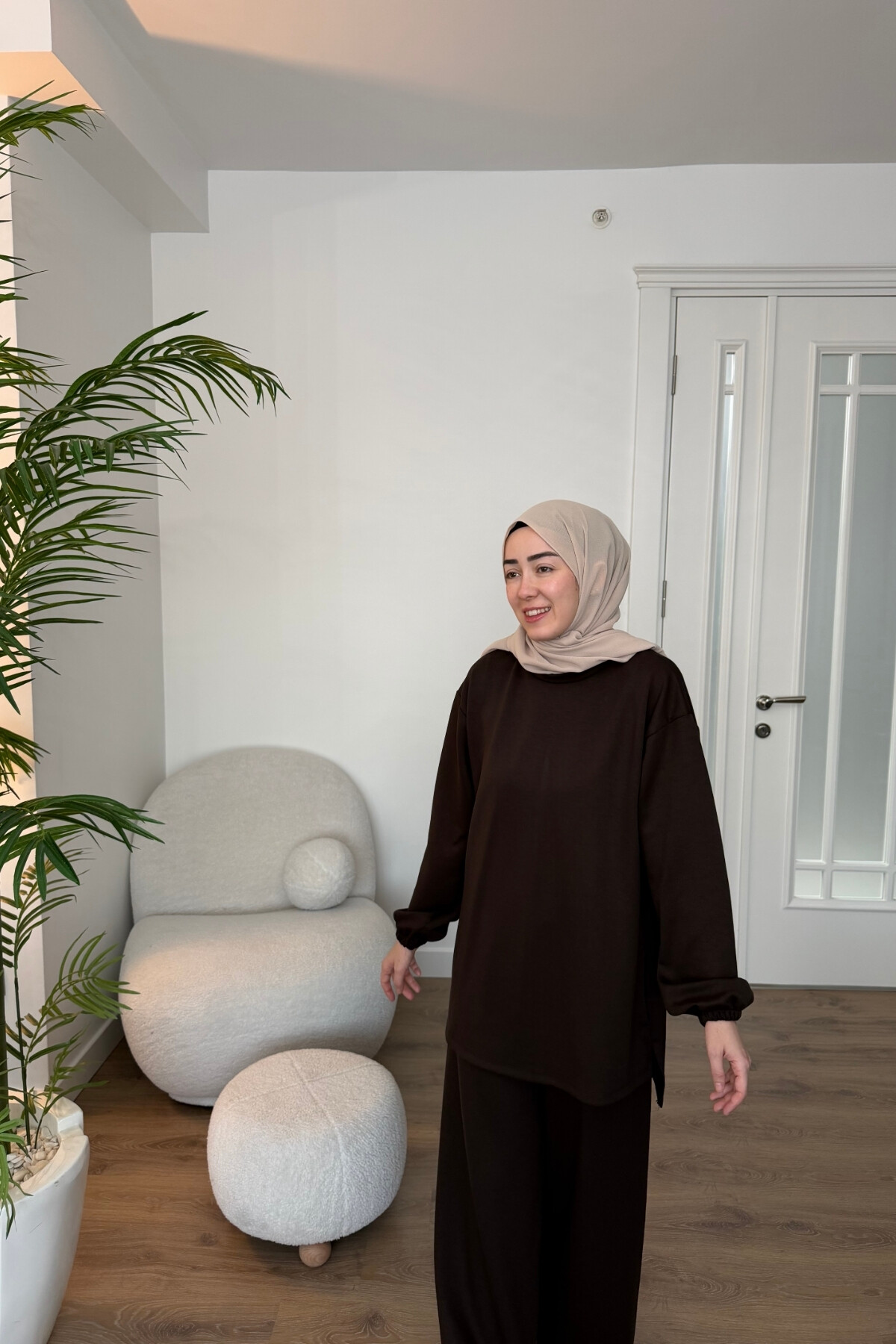 EFNAN OYSHO PANTALON TAKIM KAHVE 4411