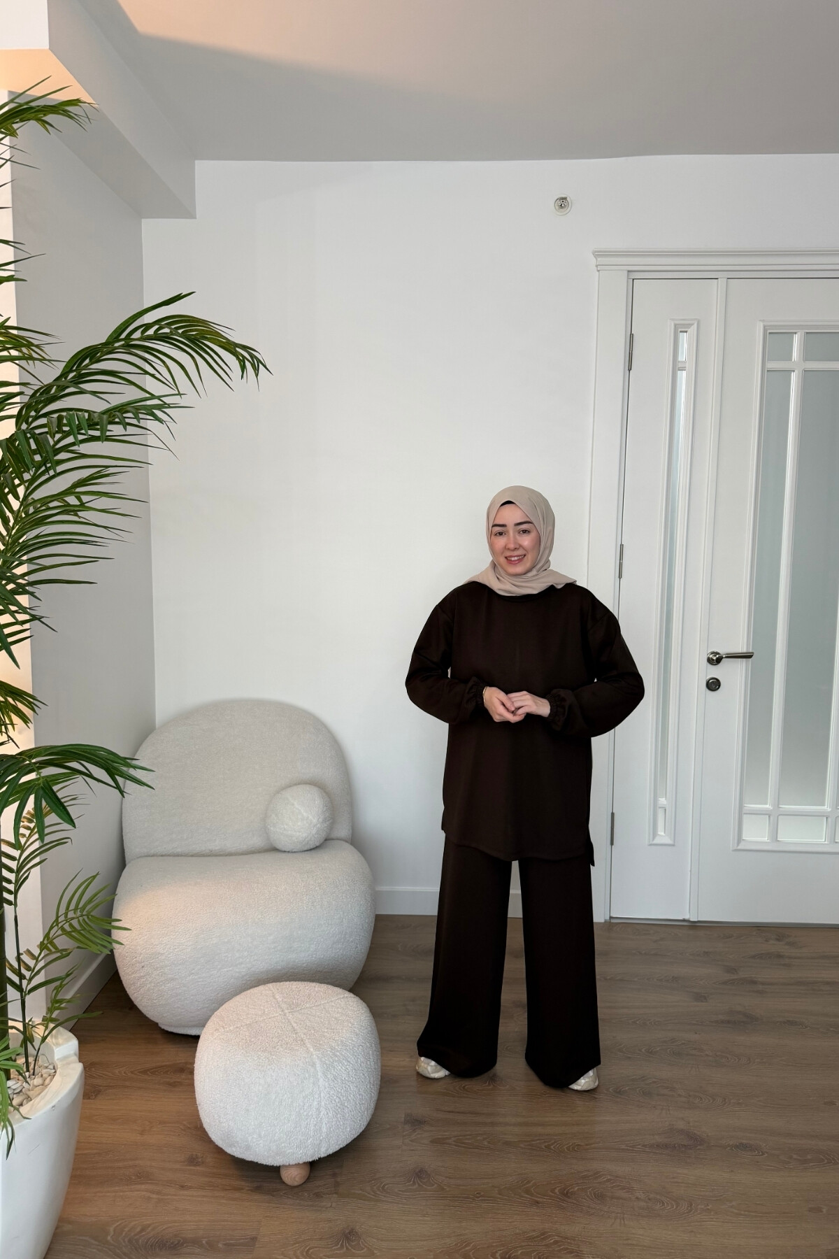 EFNAN OYSHO PANTALON TAKIM KAHVE 4411