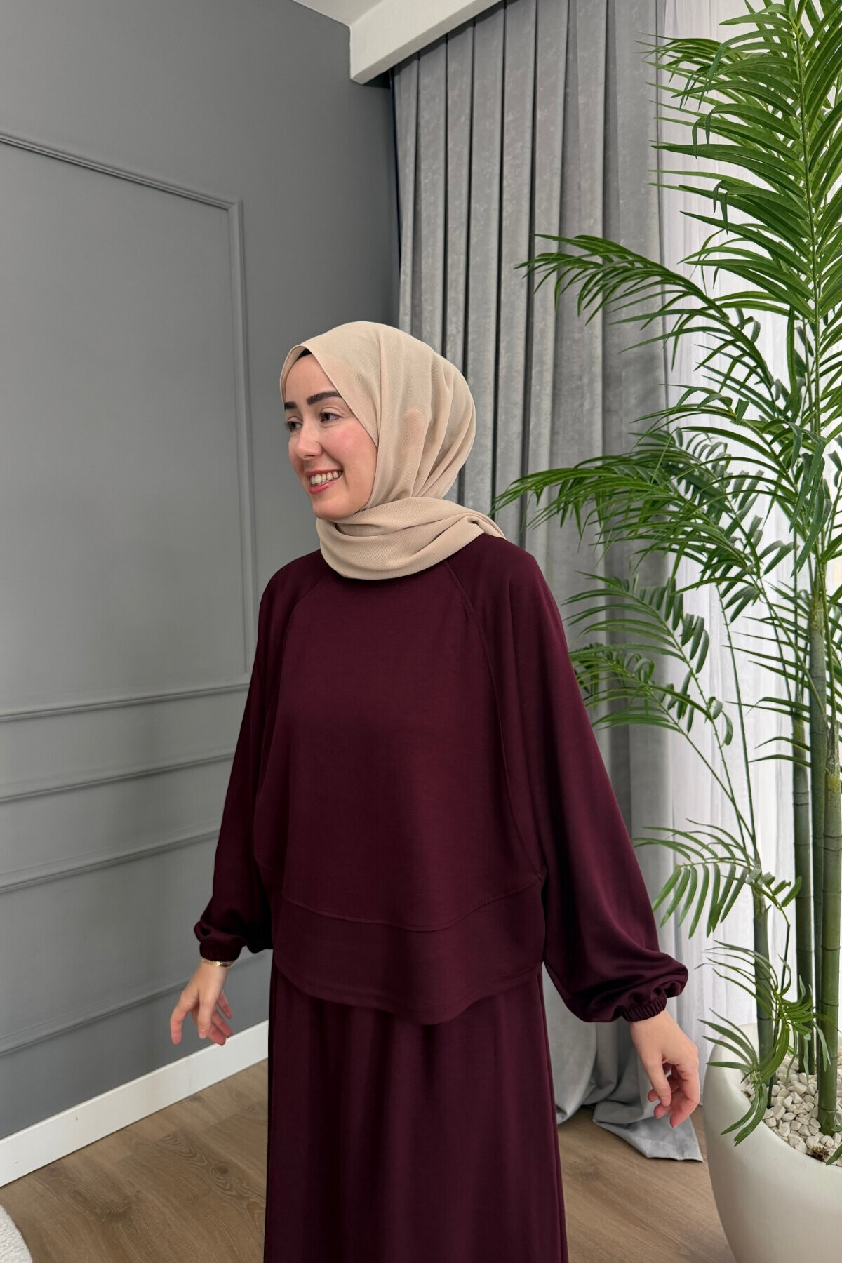 Etekli Oysho Kumaş İkili Takım  2006 Bordo