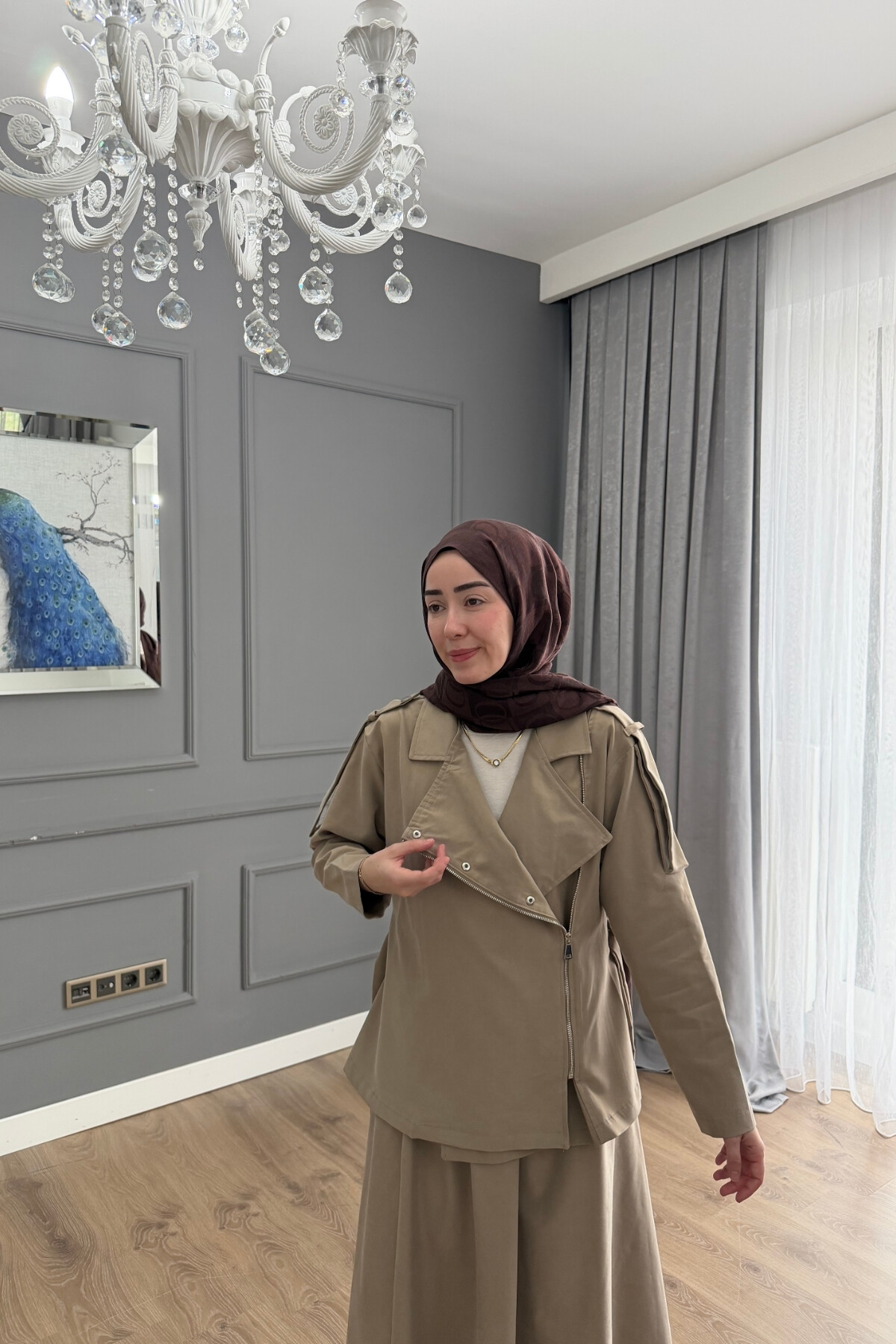 ETEKLİ TENSEL TAKIM BEJ