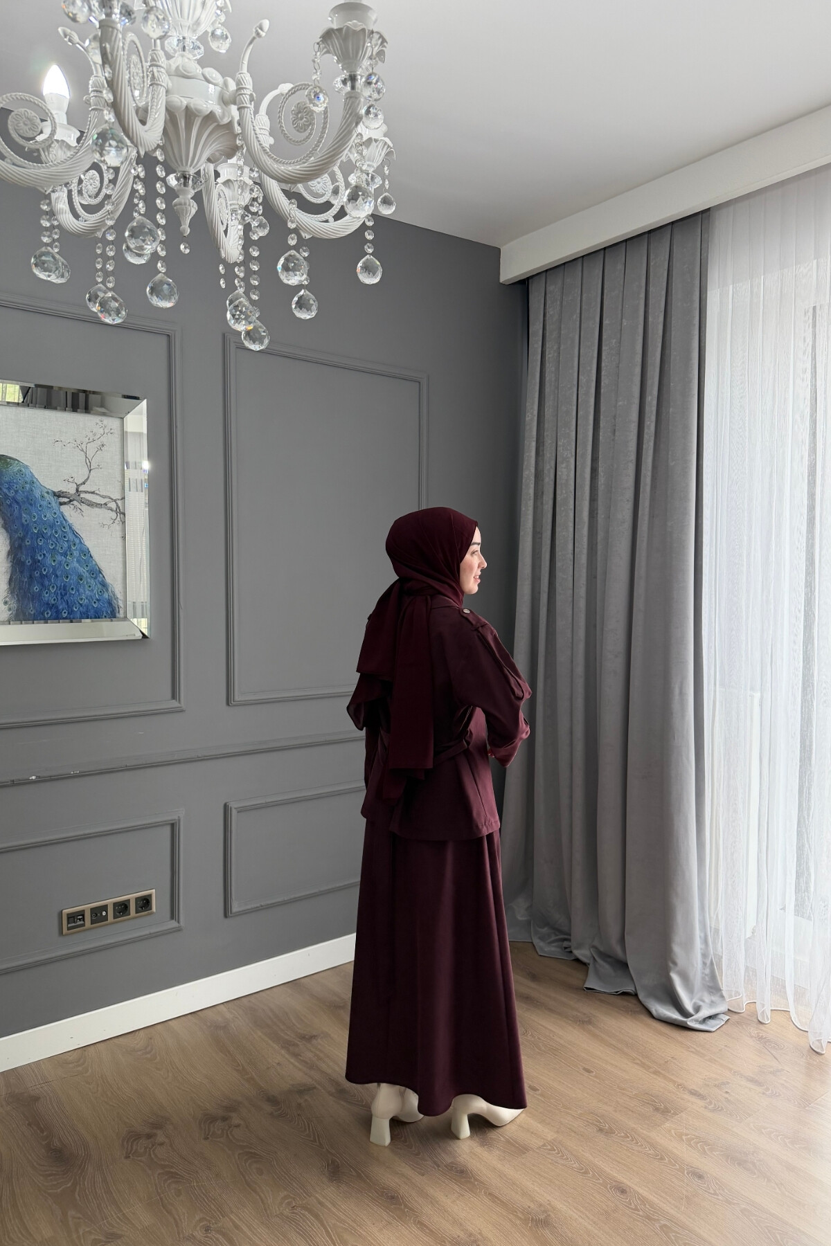 ETEKLİ TENSEL TAKIM BORDO