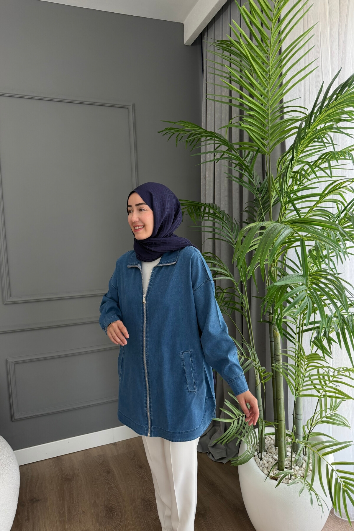 FERMUARLI KOT KAP 5647 MAVİ