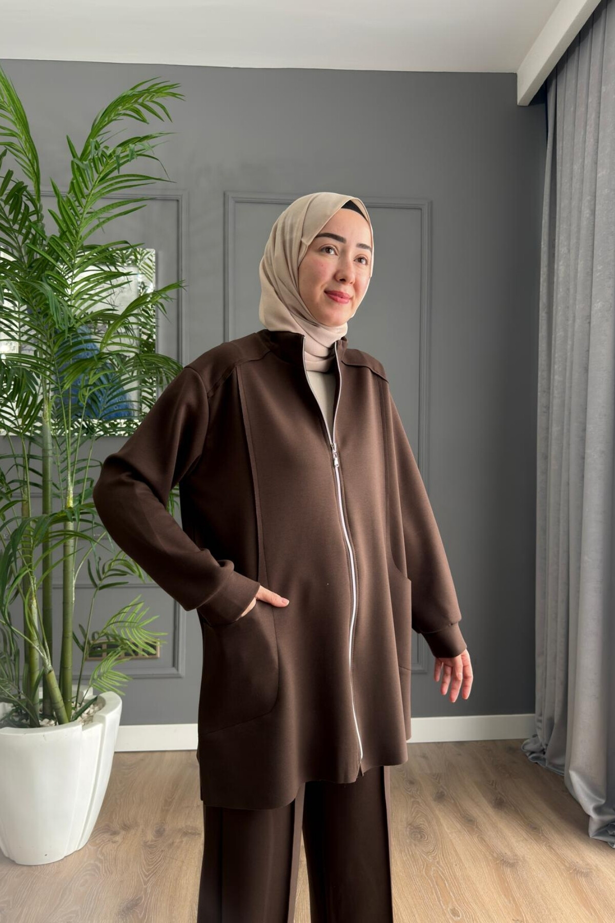 FERMUARLI OYSHO TAKIM 4404 KAHVE