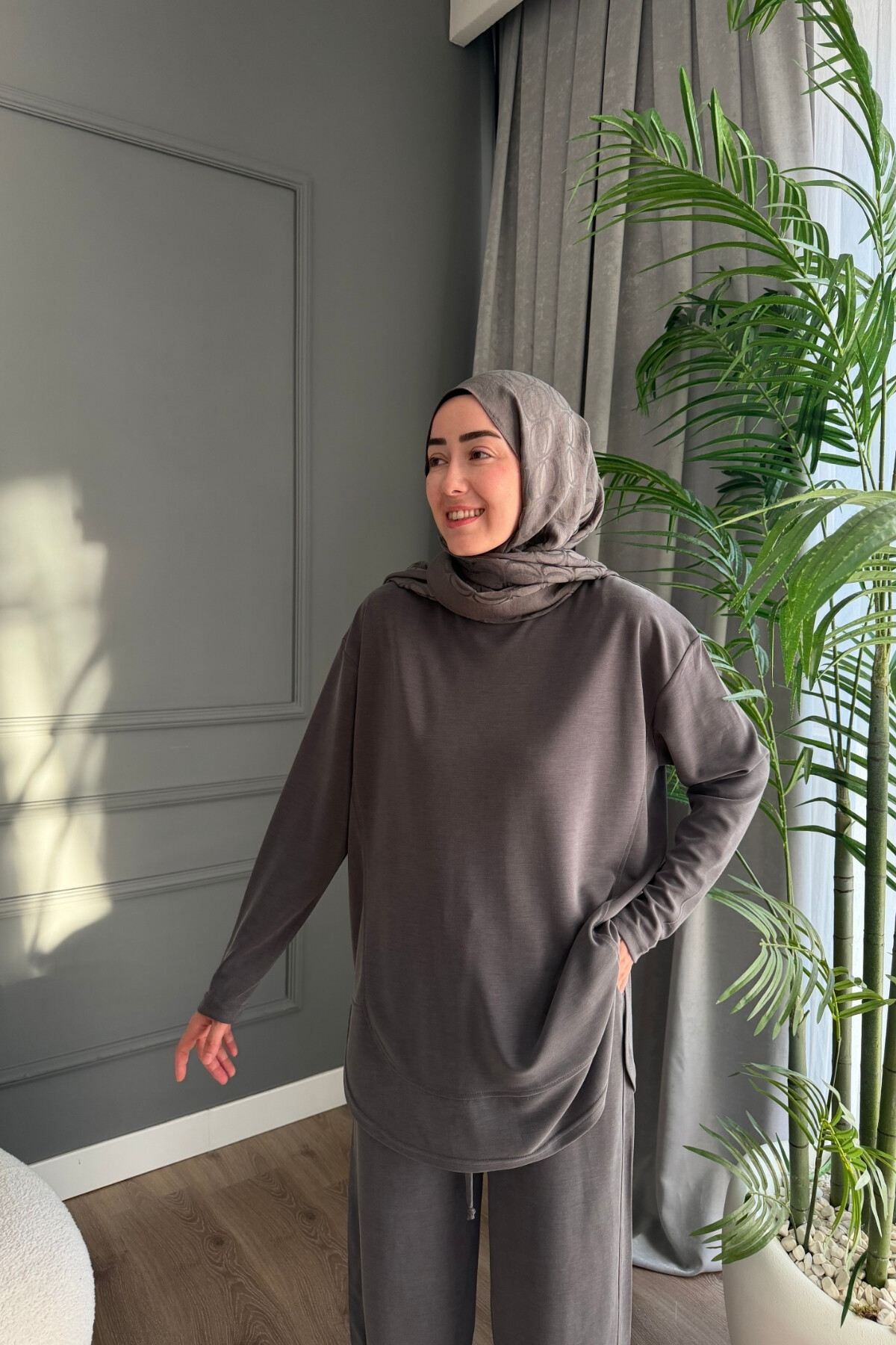 İPEK PENYE MODAL KUMAŞ TAKIM 4424 GRİ