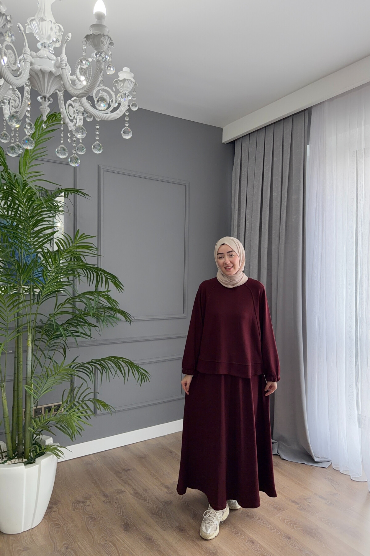 OYSHO ETEKLİ TAKIM 3048 BORDO