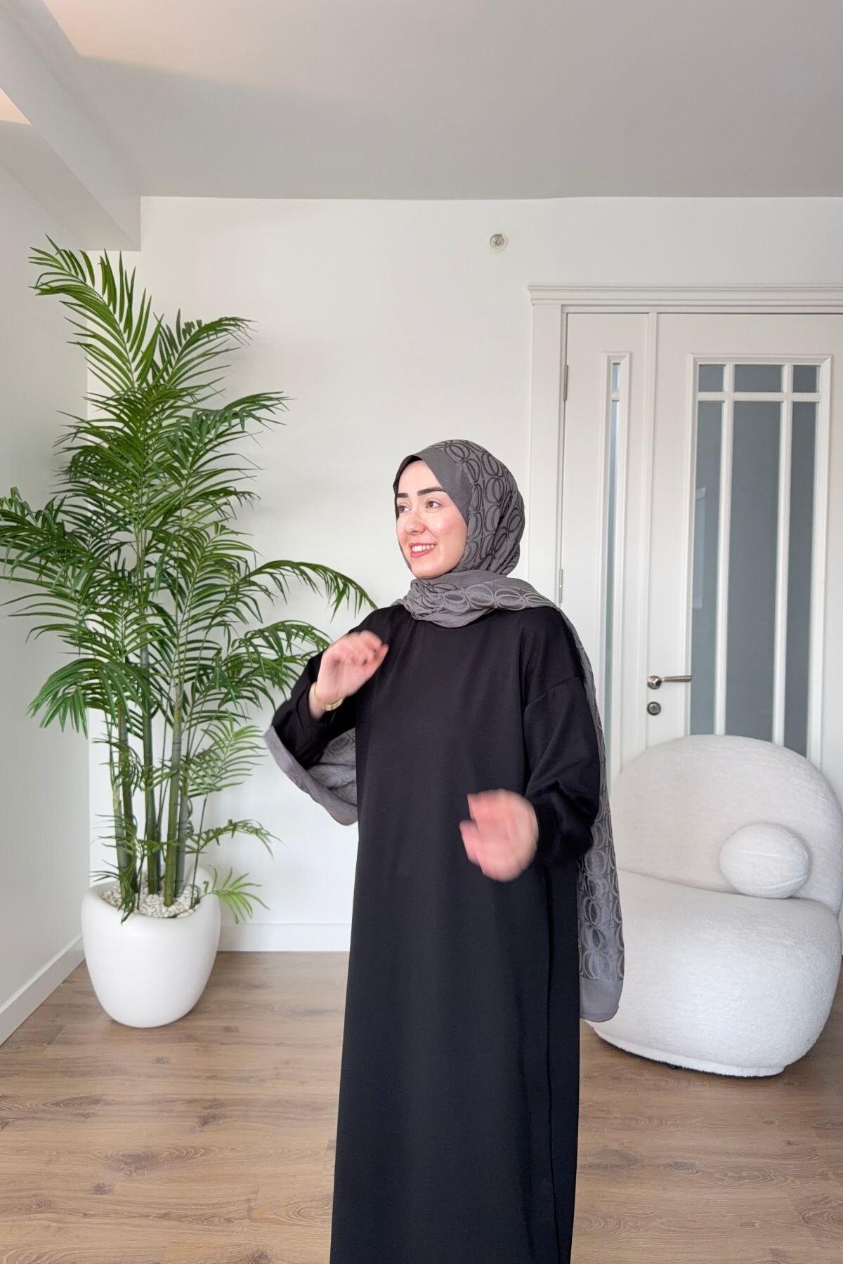 OYSHO KUMAŞ YAZLIK ELBİSE 1516 SİYAH